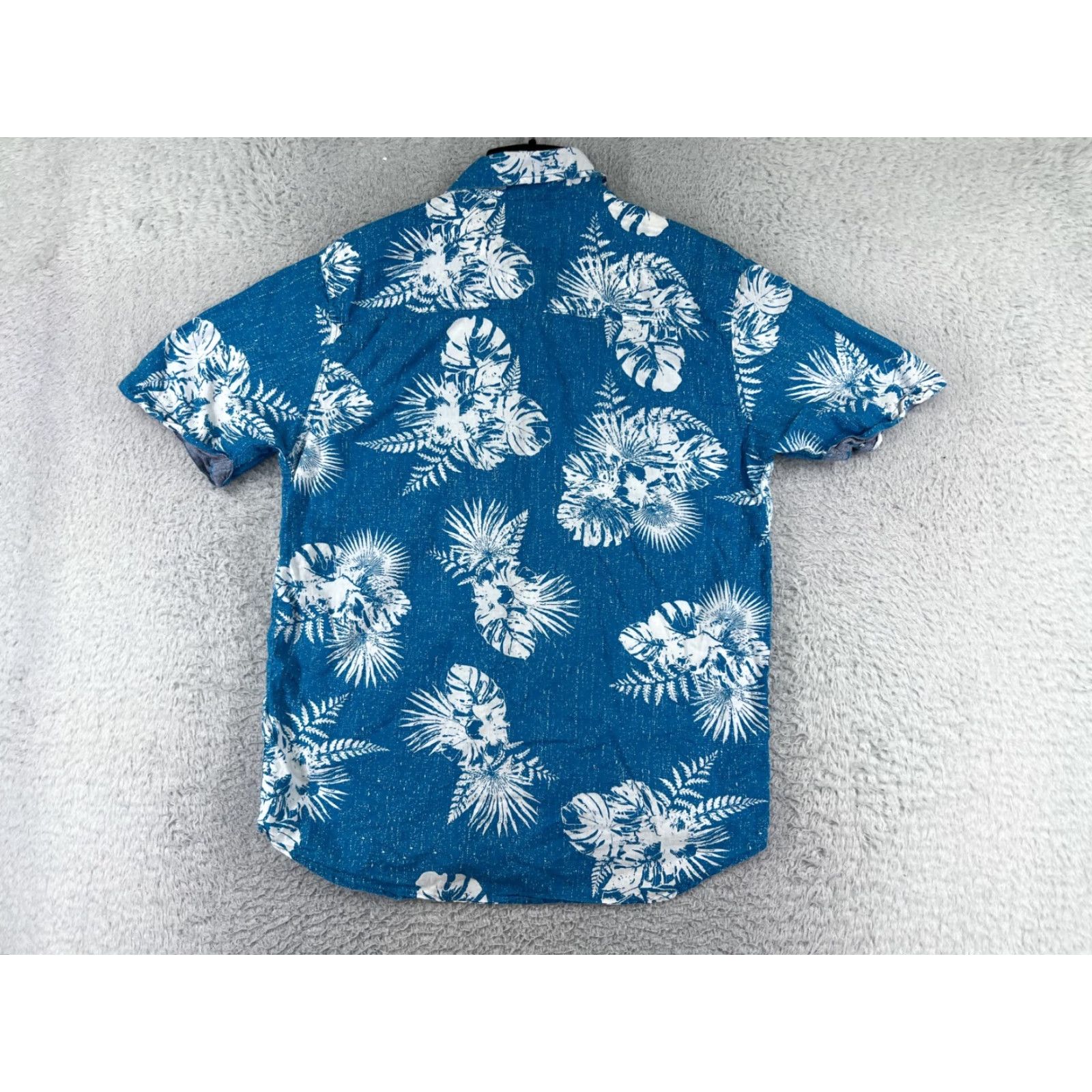 Vintage Modern Culture Shirt Mens XL Blue Floral Palm Print Hawaiian Cotton Size US XL / EU 56 / 4 - 2 Thumbnail