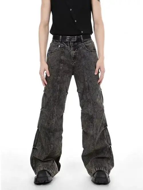 Jean Vintage washed distressed micro-flared high-waisted jeans Size US 34 / EU 50 - 6 Thumbnail