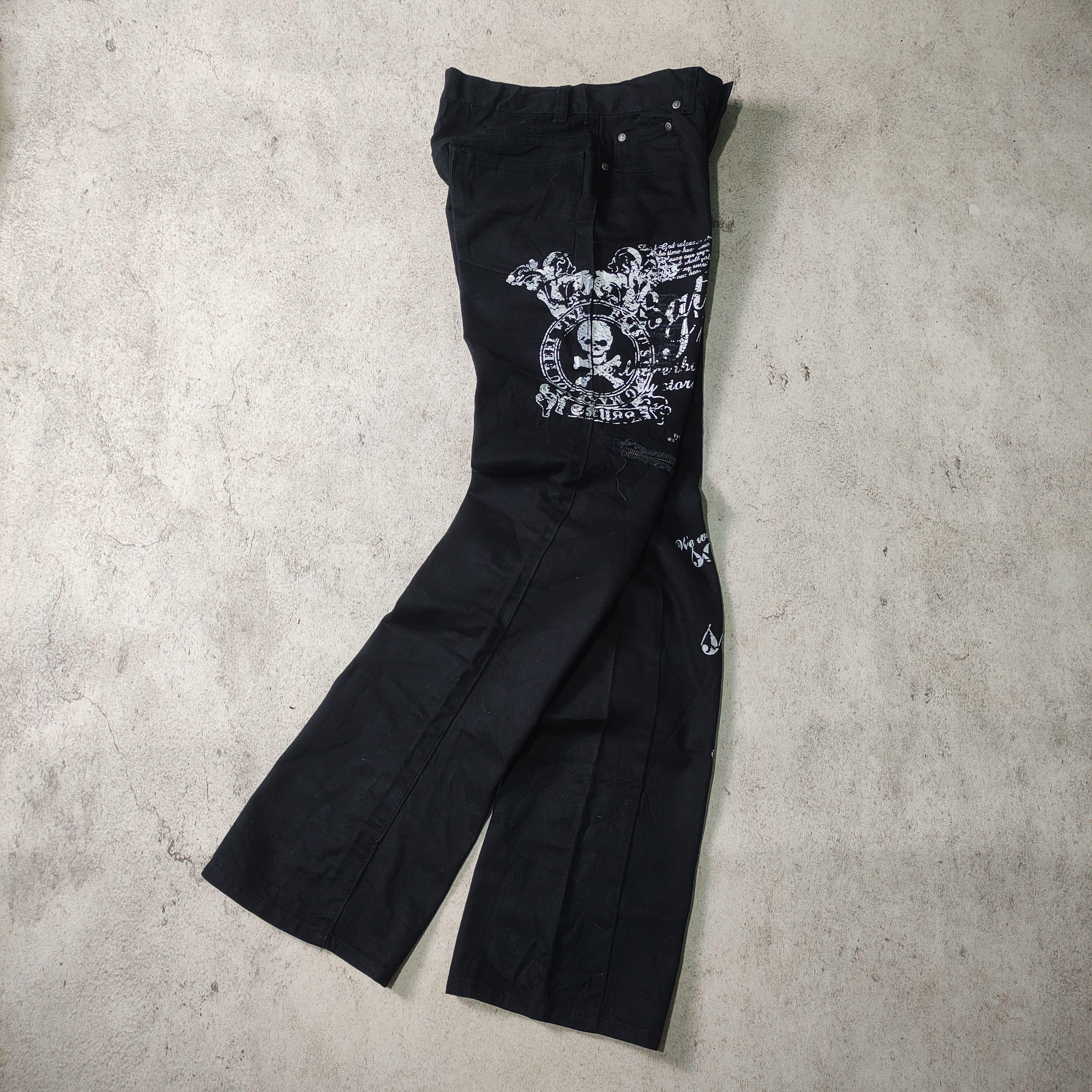 Japanese Brand × Seditionaries × Vintage Batsu Studio Printed Zipper Pocket Jeans Size US 29 - 2 Thumbnail