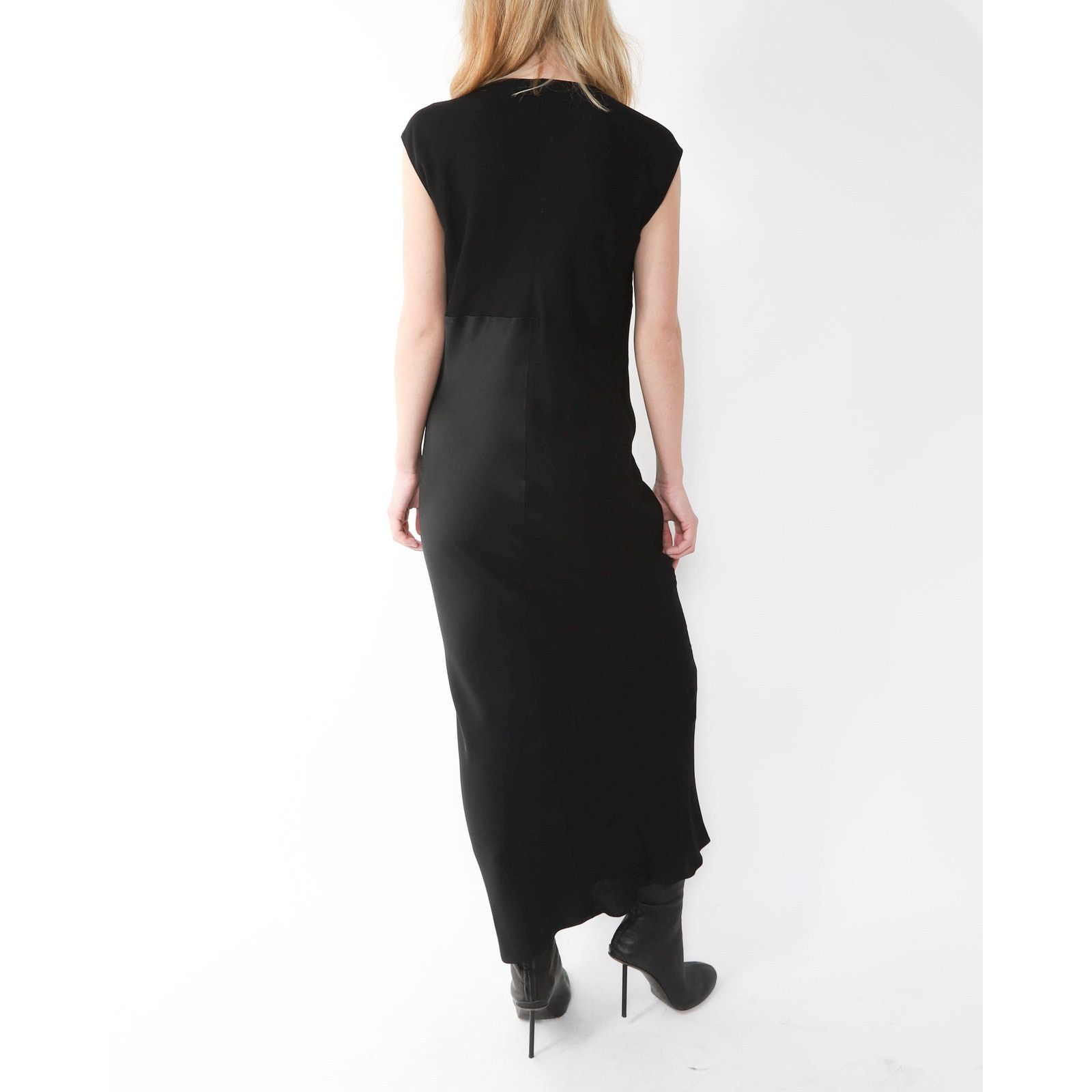 Haider Ackermann FW18 Floral Embroidered Two-Tone Dress in Black Silk Size XS / US 0-2 / IT 36-38 - 5 Thumbnail
