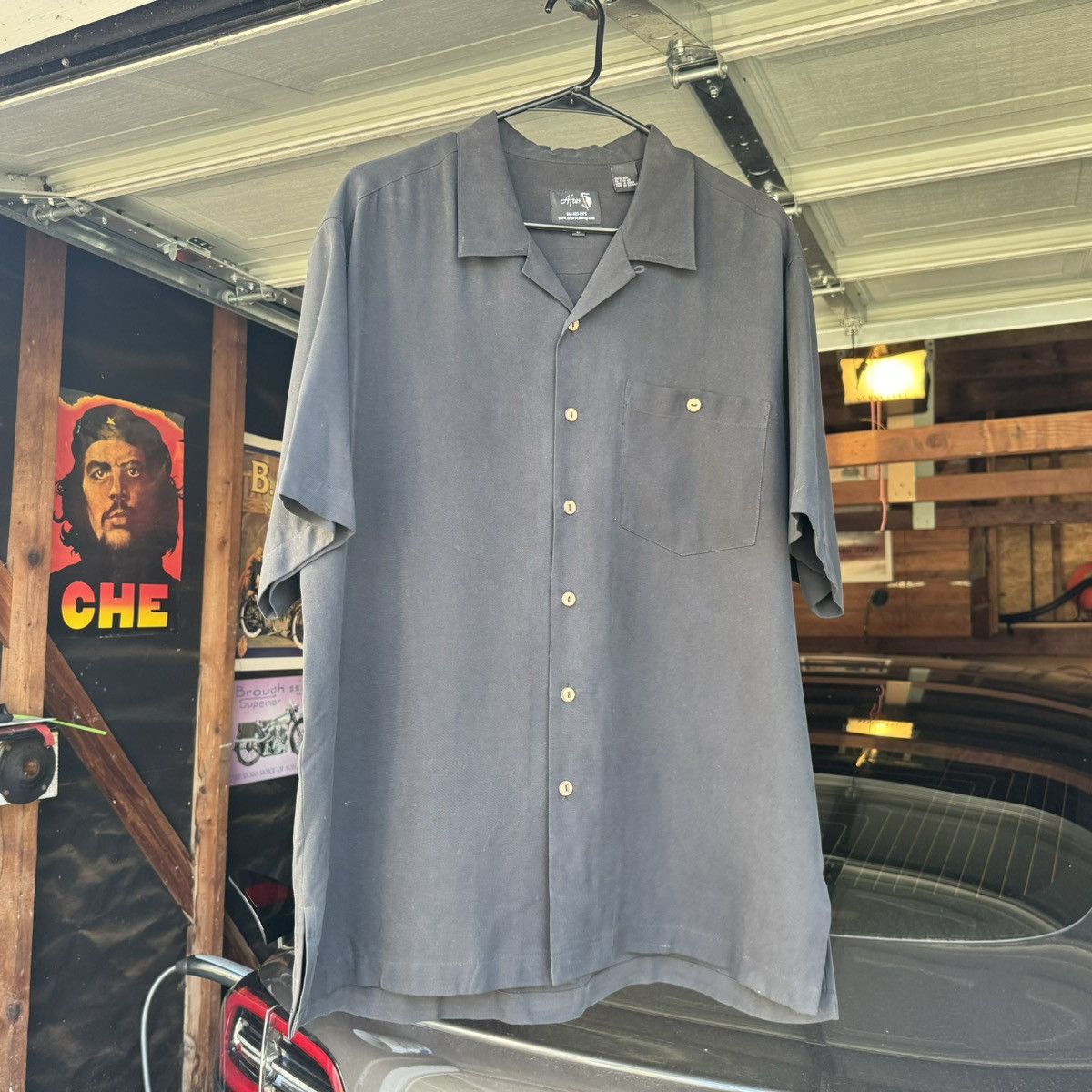 Vintage 90s Silk Vintage Camp Collar bowling Shirt Loop Embroider Size US L / EU 52-54 / 3 - 5 Thumbnail