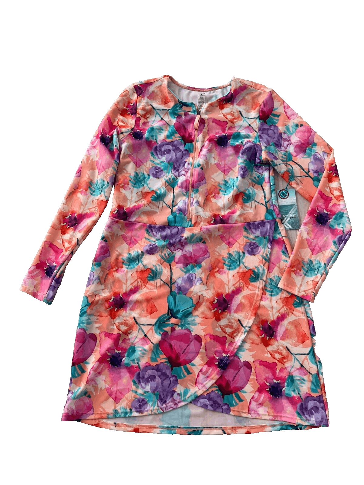 Kyodan Kyodan UPF 50 Watercolor Flower Swim Dress ( L ) Size L / US 10 / IT 46 - 1 Thumbnail