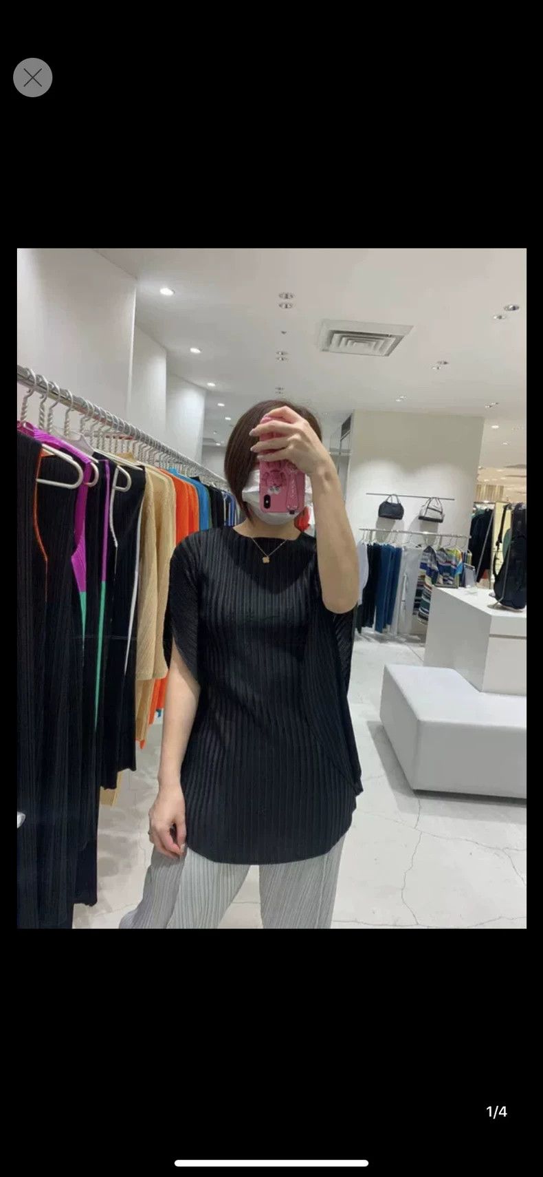 Issey Miyake Issey Miyake Black ribbed top with round plates Size L / US 10 / IT 46 - 2 Thumbnail