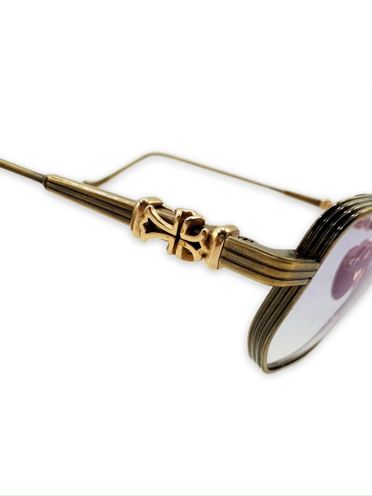 Chrome Hearts Gusher Gold Plated Aviator Glasses