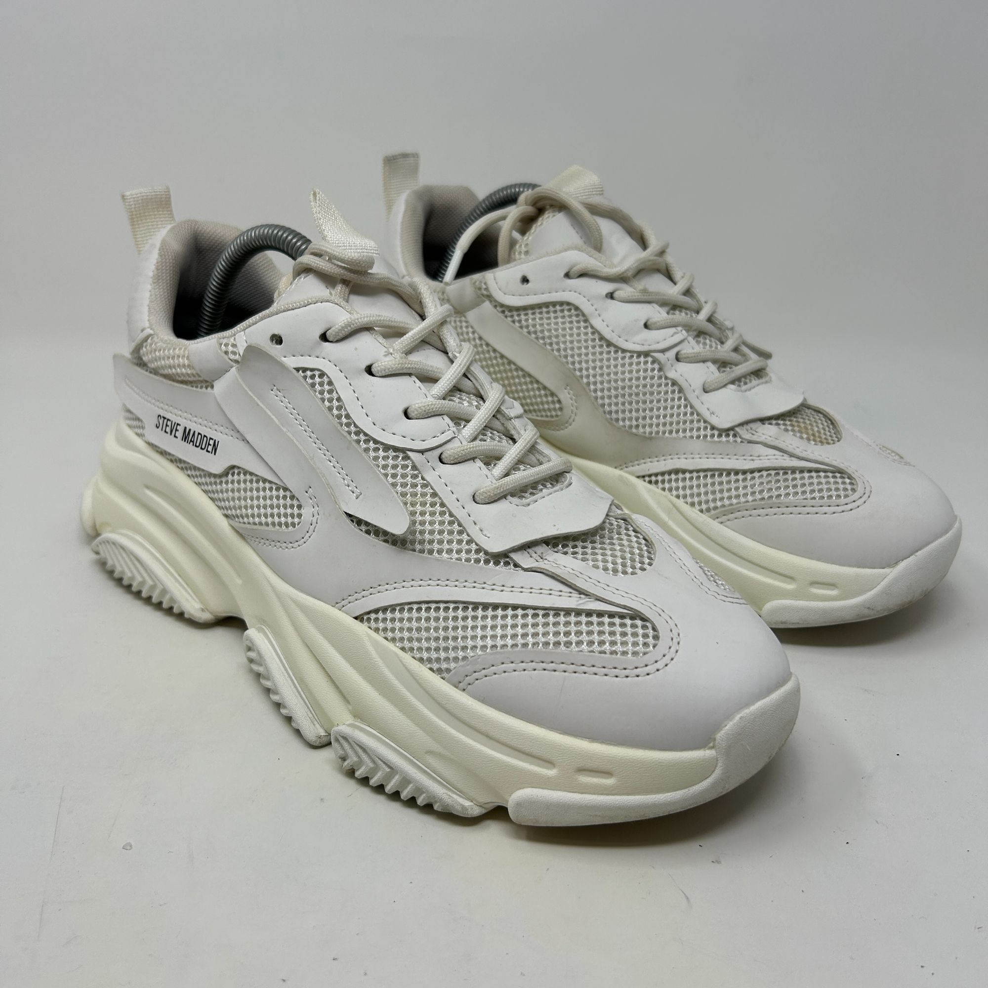 Steve Madden Steve Madden Possession White Womens 11M Chunky Retro Casual Size US 11 / IT 41 - 4 Thumbnail