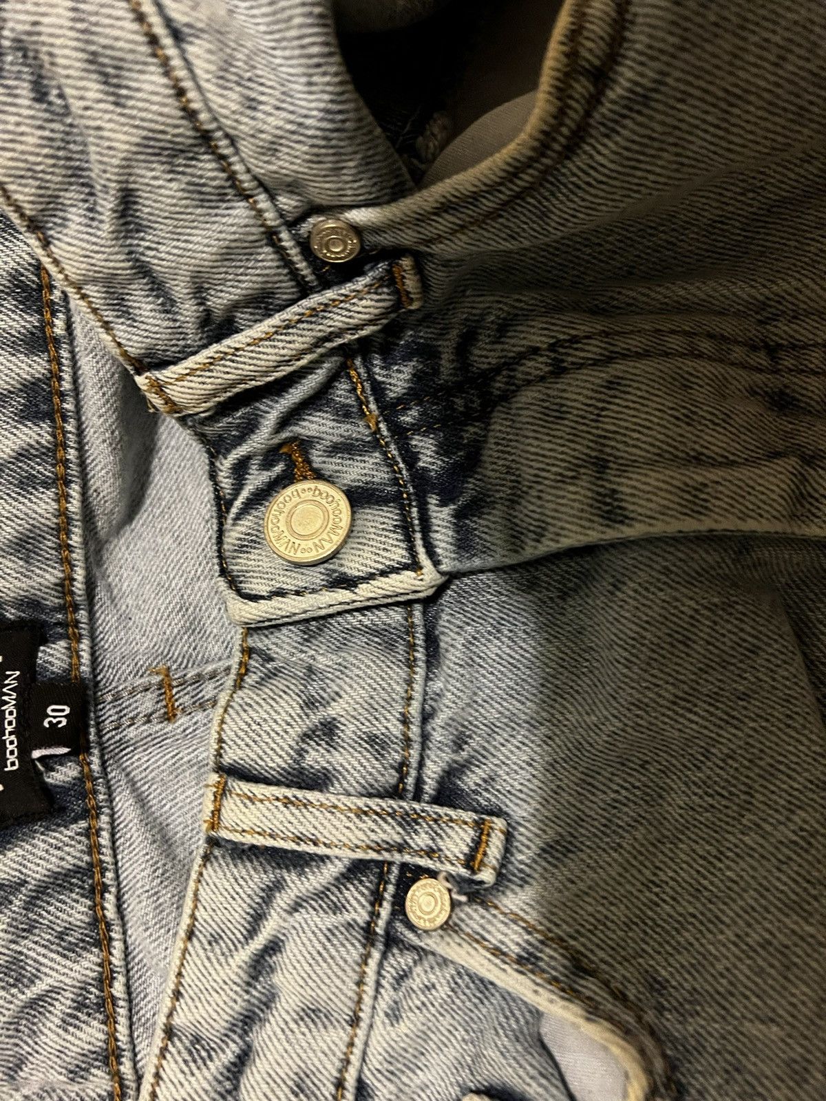 Boohoo Jeans Star Distress Patchwork Size US 30 / EU 46 - 3 Thumbnail