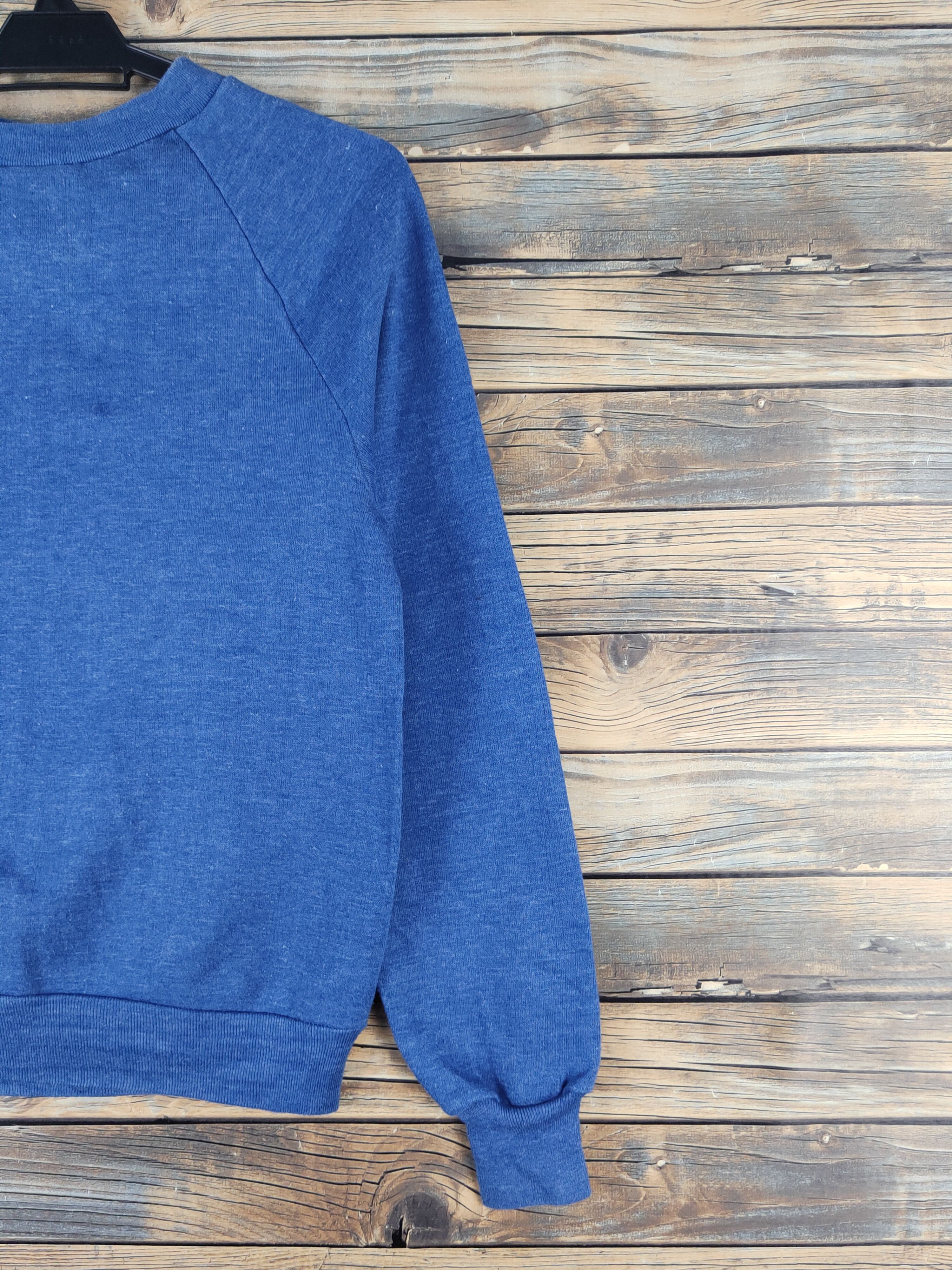 Vintage 90' Healthknit vintage plain Blue Sweatshirts #W1369 Size US S / EU 44-46 / 1 - 5 Thumbnail