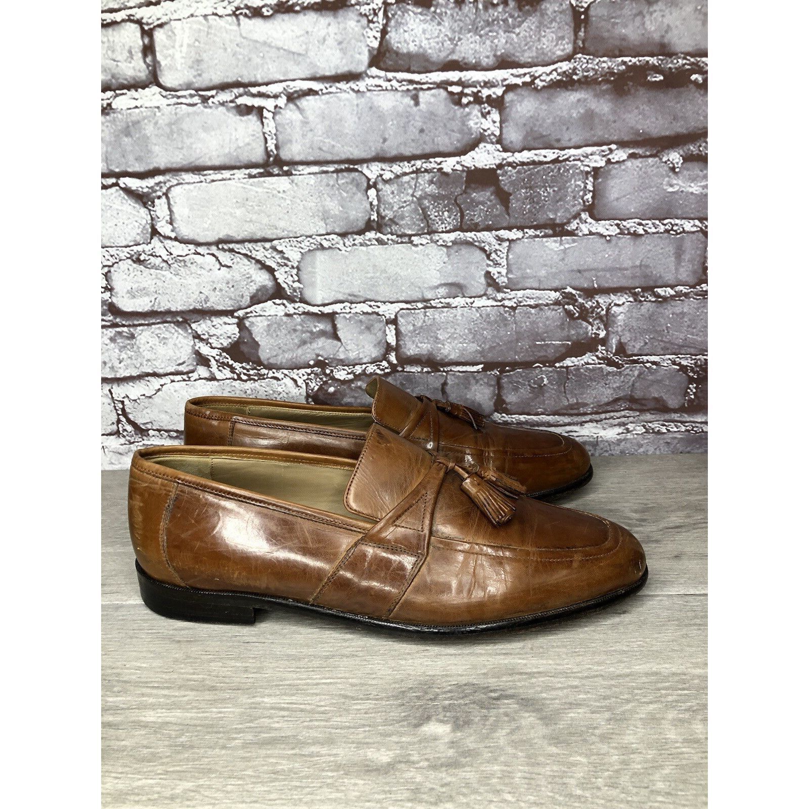 Johnston & Murphy Johnston & Murphy Brown Leather Tassel Loafers Dress Shoes M Size US 11 / EU 44 - 3 Thumbnail