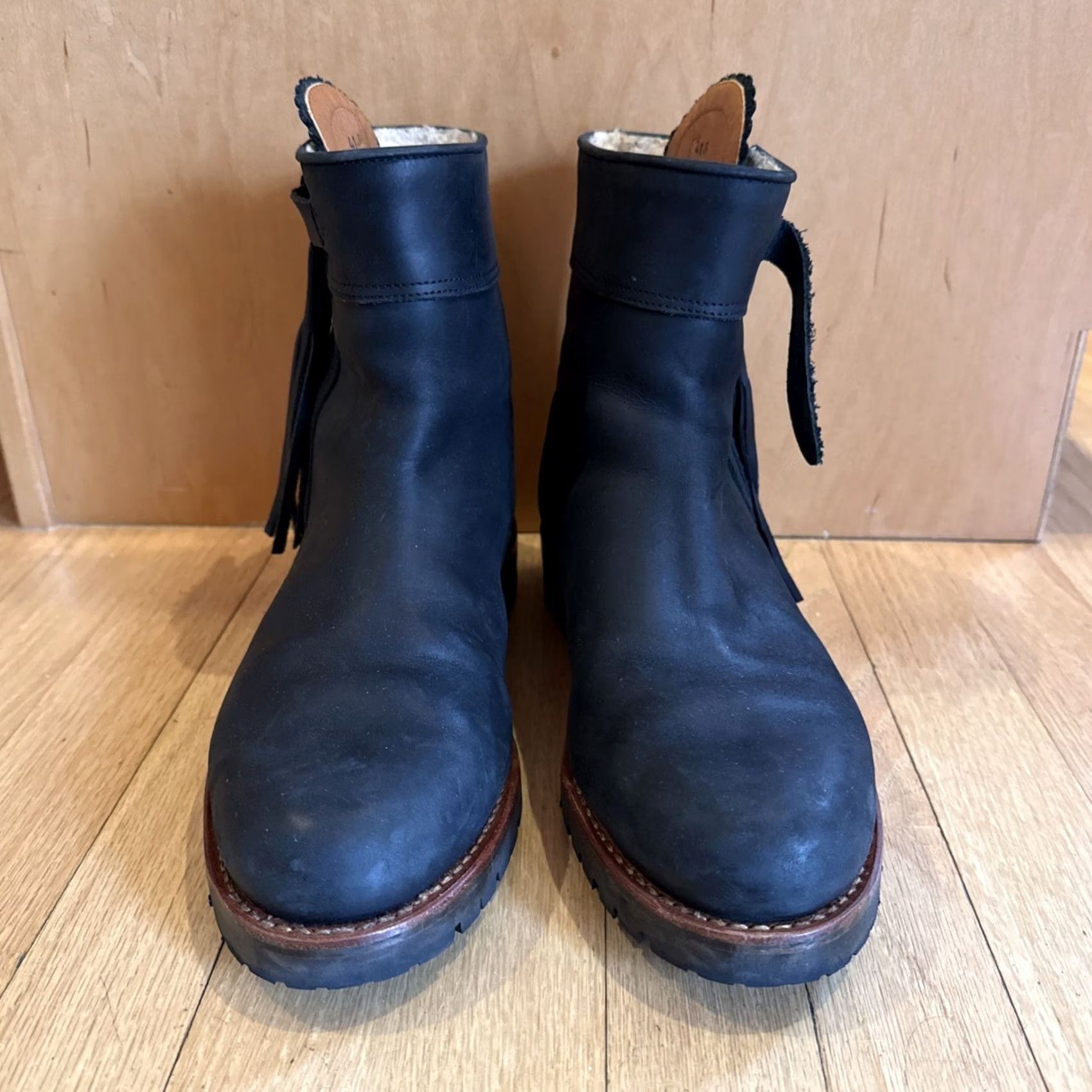 Vintage Penelope Chilvers Boots Womens Size 41.5 Black Suede Leather Tassel Zipper Casual Fall Winter 41.5 Mens? Size US 12 / IT 42 - 2 Thumbnail