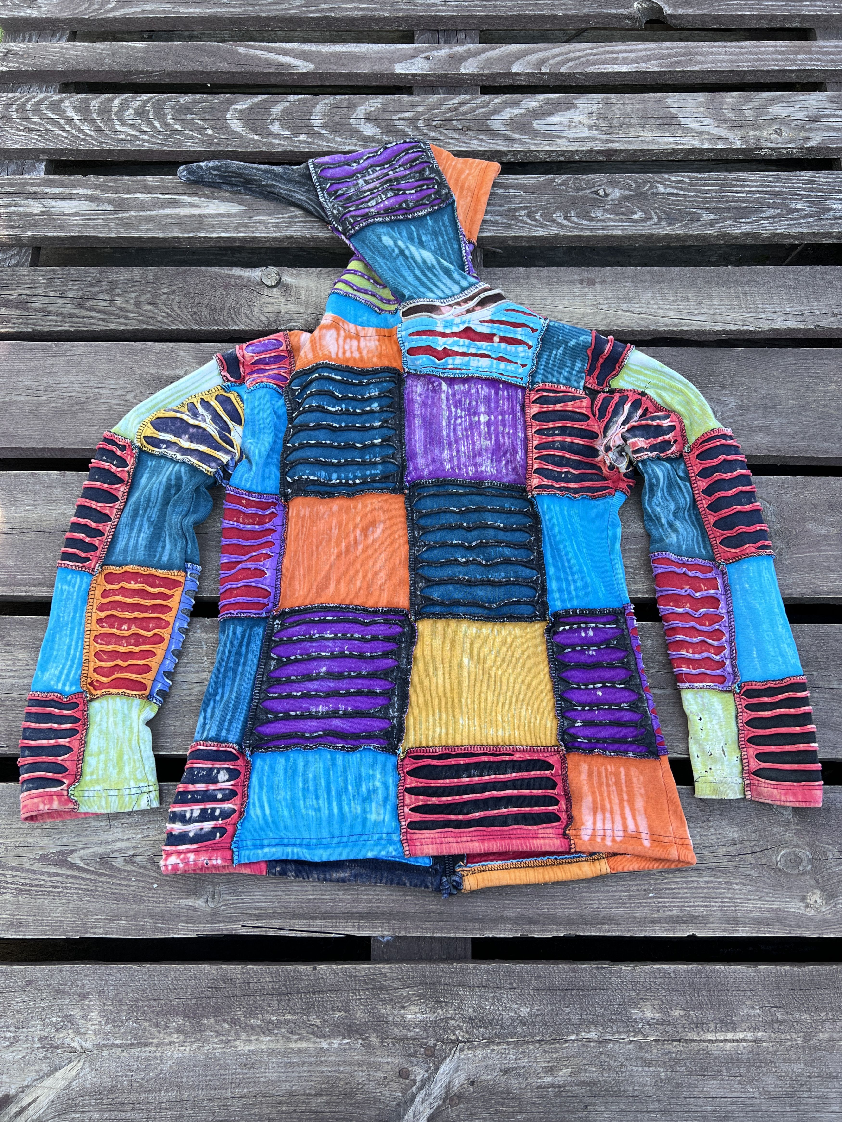 Vintage Avant Garde Y2K Nepal Patchwork Zip Up Elf Hoodie Vintage Size US M / EU 48-50 / 2 - 2 Thumbnail