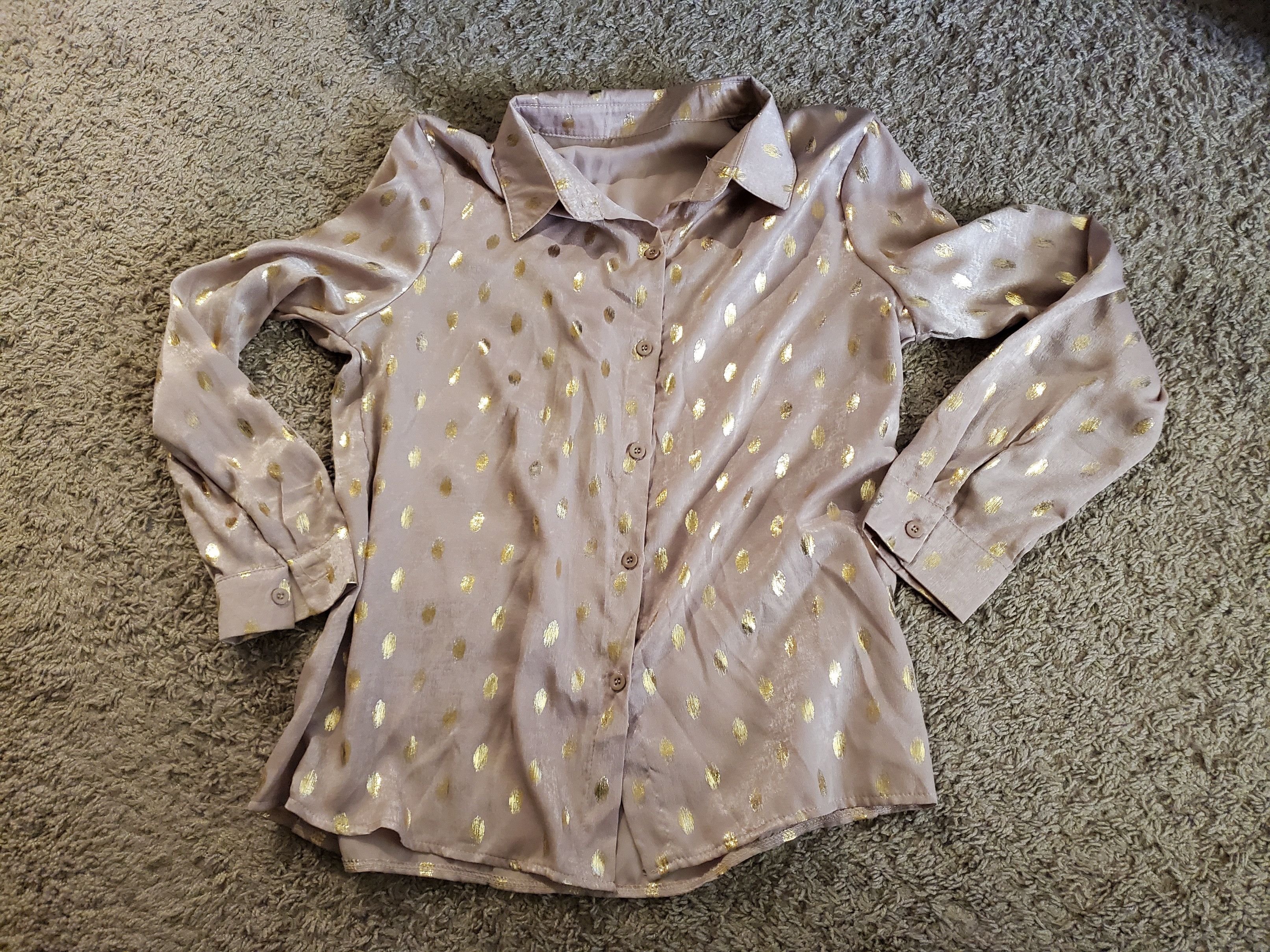 Other Champagne button up with gold polka dot design Size M / US 6-8 / IT 42-44 - 5 Thumbnail