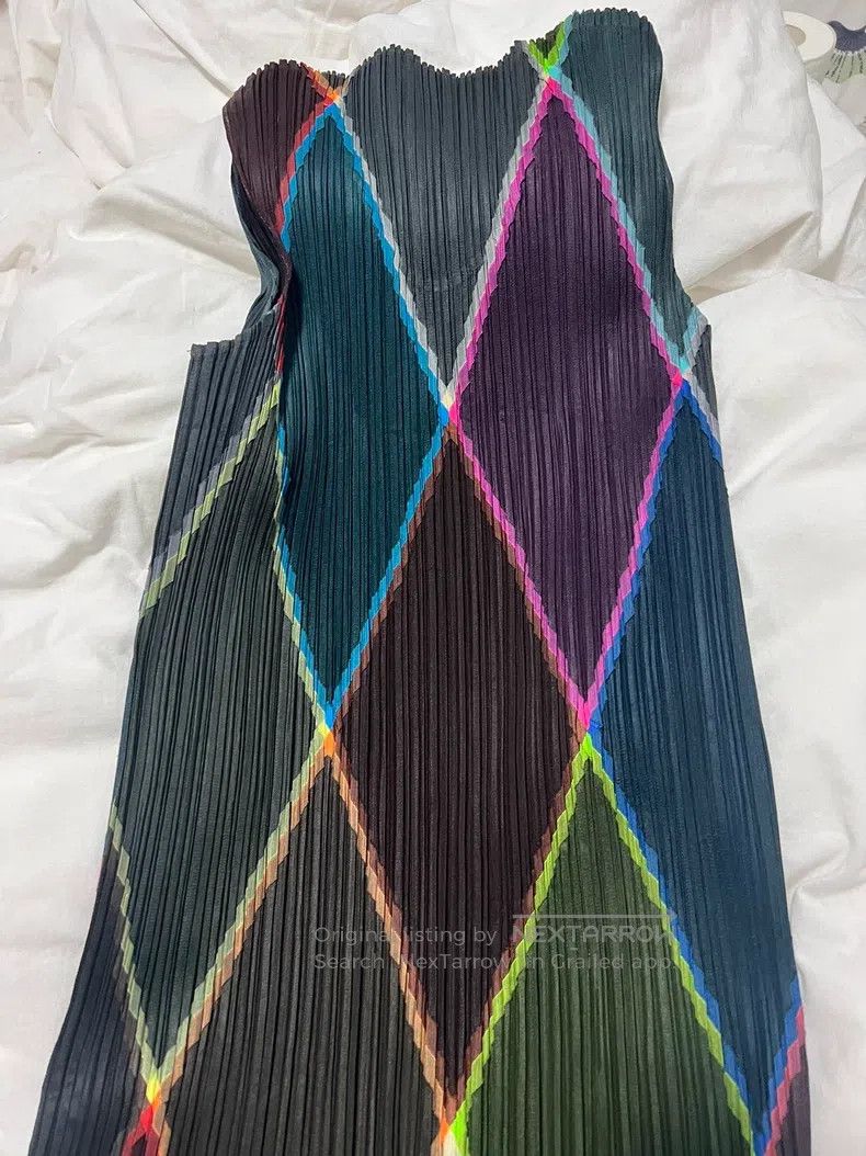 Issey Miyake Issey Miyake Appliqué Argyle Color-Block Dress Size M / US 6-8 / IT 42-44 - 3 Thumbnail