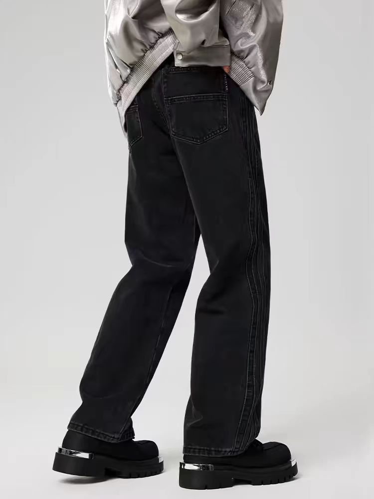 Japanese Brand × Jean Vintage Street Loose Casual Black Jeans Size US 32 / EU 48 - 2 Thumbnail