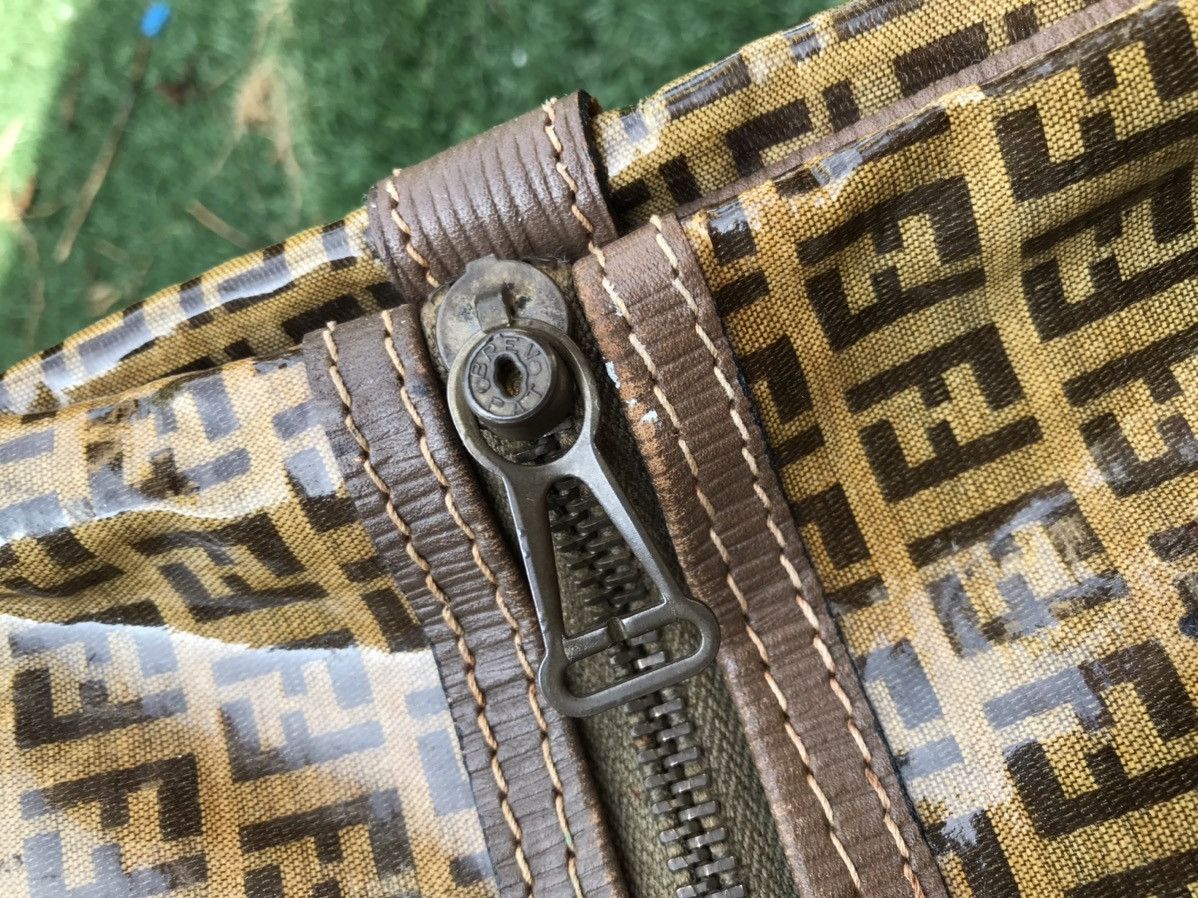 Fendi Fendi Vintage Travel Bag Brown Beige Leather Cloth Size ONE SIZE - 3 Thumbnail