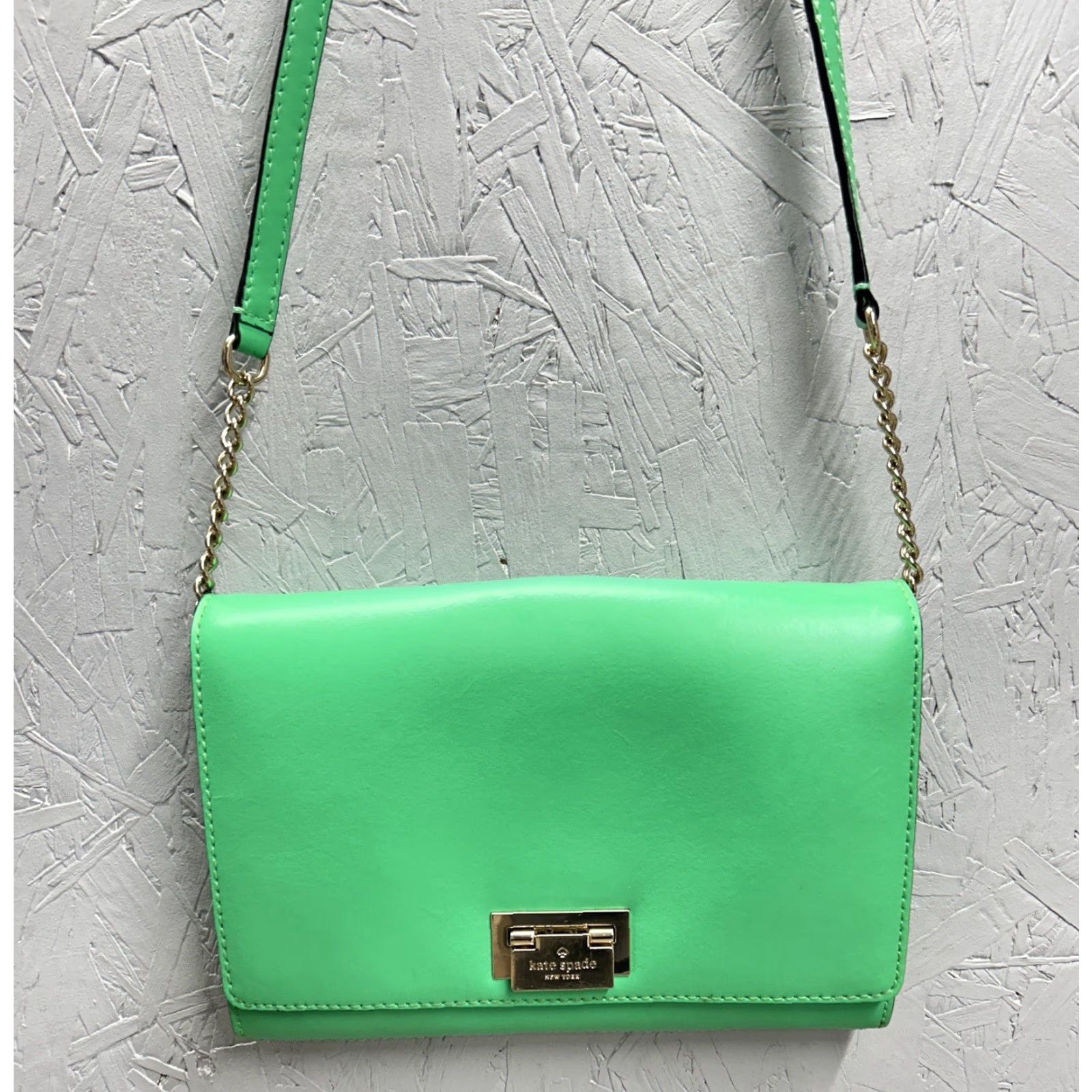 Vintage VINTAGE Kate Spade Orchard Valley Fiona Flap Green Leather Crossbody Purse Women's Bag Size ONE SIZE - 2 Thumbnail