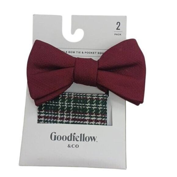 Other Goodfellow & Co Bow Tie and Pocket Square Burgundy Size ONE SIZE - 1 Thumbnail