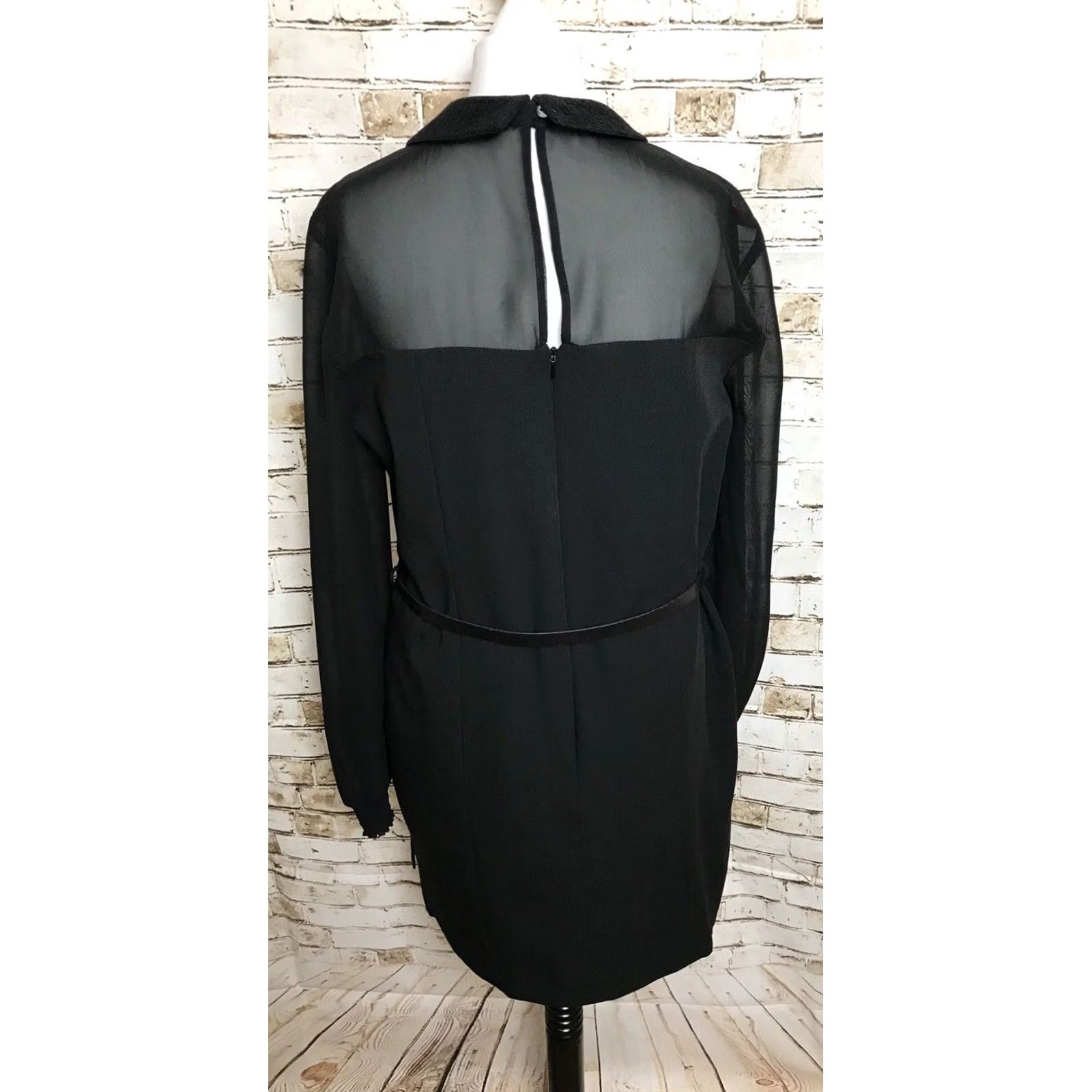 Vintage Nikes Star By Julien Macdonald Dress UK 12 Women’s Long Sleeve Sheer Black Star Pattern Dress with Defect Size XL / US 12-14 / IT 48-50 - 7 Thumbnail