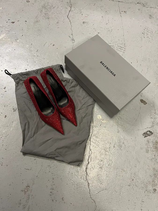 Balenciaga Balenciaga Red Strass Heels Size US 6 / IT 36 - 2 Thumbnail