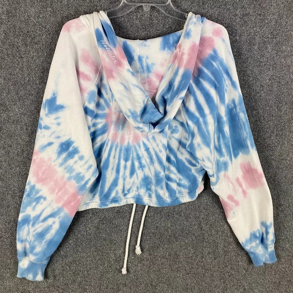 Hollister Hollister Cropped Hoodie Women's Large Tie Dye Cotton Blend Size L / US 10 / IT 46 - 7 Thumbnail