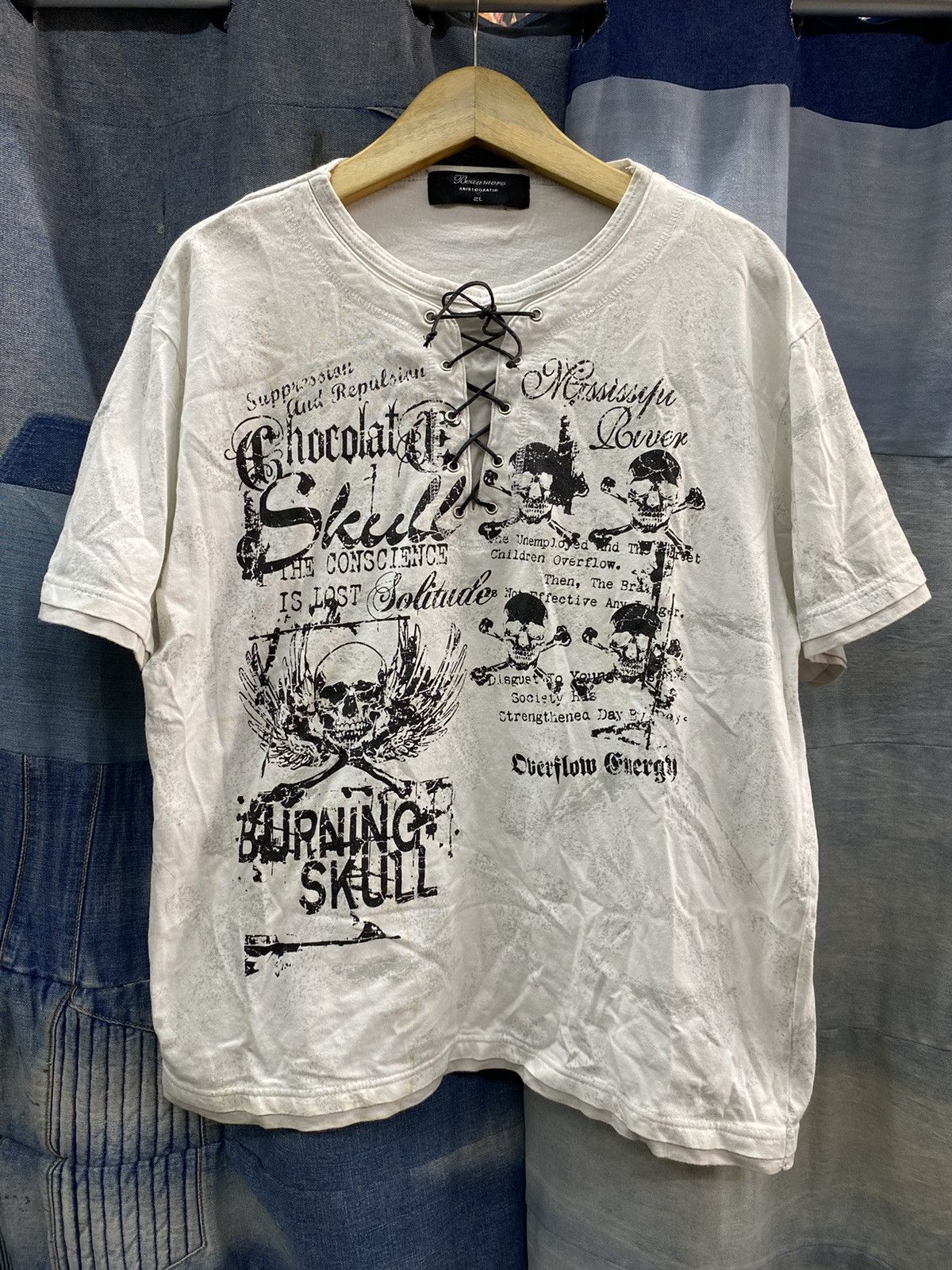 If Six Was Nine × Japanese Brand × Le Grande Bleu (L.G.B.) burning skull beaumere tshirt double layer ifsx lgb Size US L / EU 52-54 / 3 - 2 Thumbnail