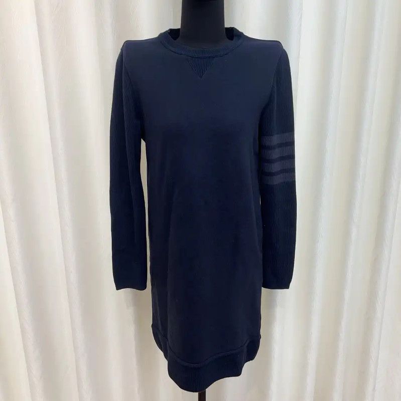 Thom Browne Thom Browne Navy Cotton Dress for Women 0089 Size S / US 4 / IT 40 - 1 Thumbnail
