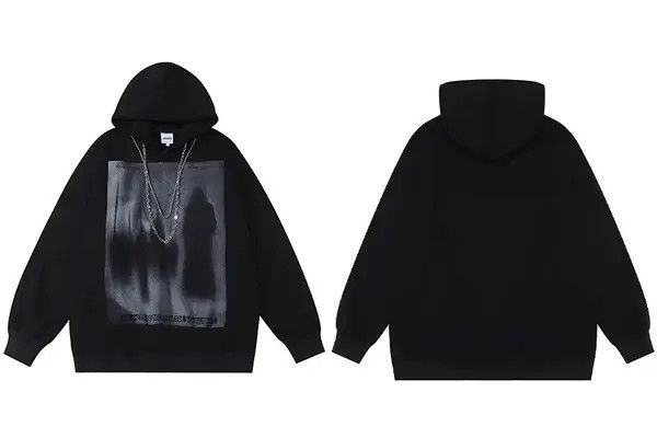 VIBE Rare fashion goth gothic shadow hoodie sweatshirt with chain Size US M / EU 48-50 / 2 - 2 Thumbnail
