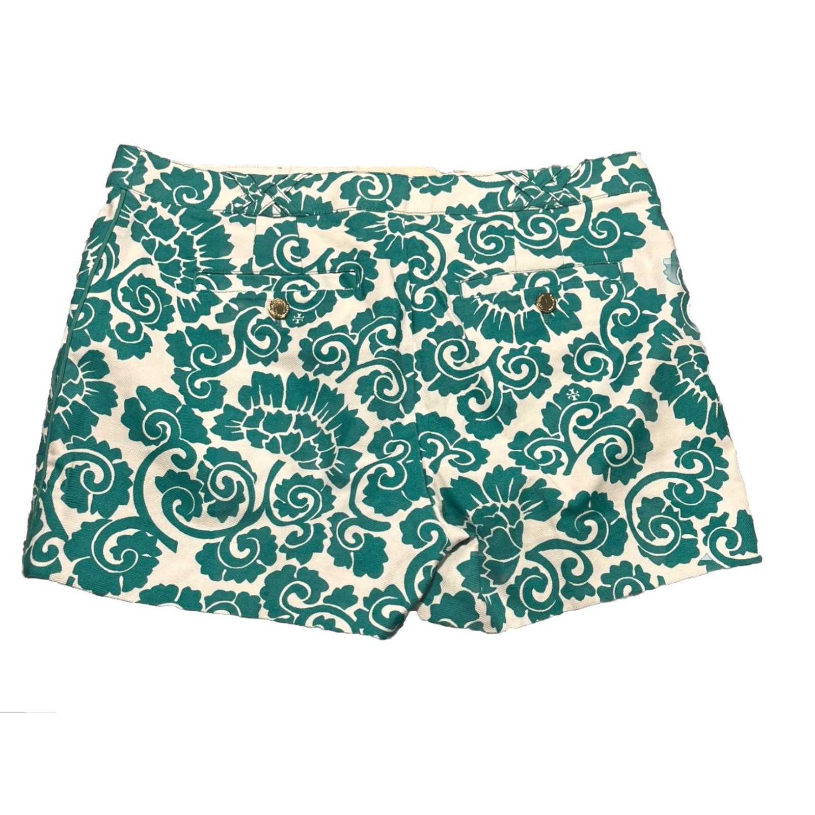 Tory Burch TORY BURCH Gabriel Shorts Womens 4 turquiose/cream Chino Size 27" / US 4 / IT 40 - 8 Thumbnail