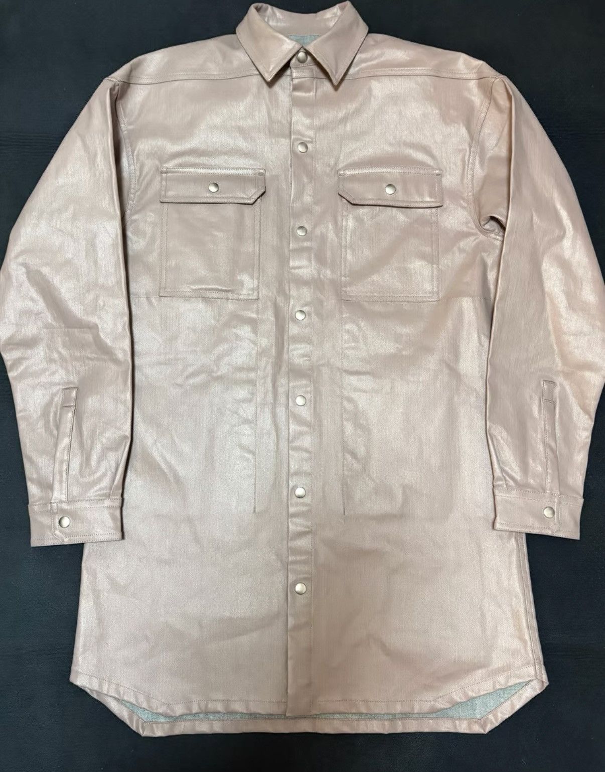 Rick Owens Rick Owens Lido Season Mainline Waxed Coated Shirt Jacket Size US S / EU 44-46 / 1 - 1 Thumbnail