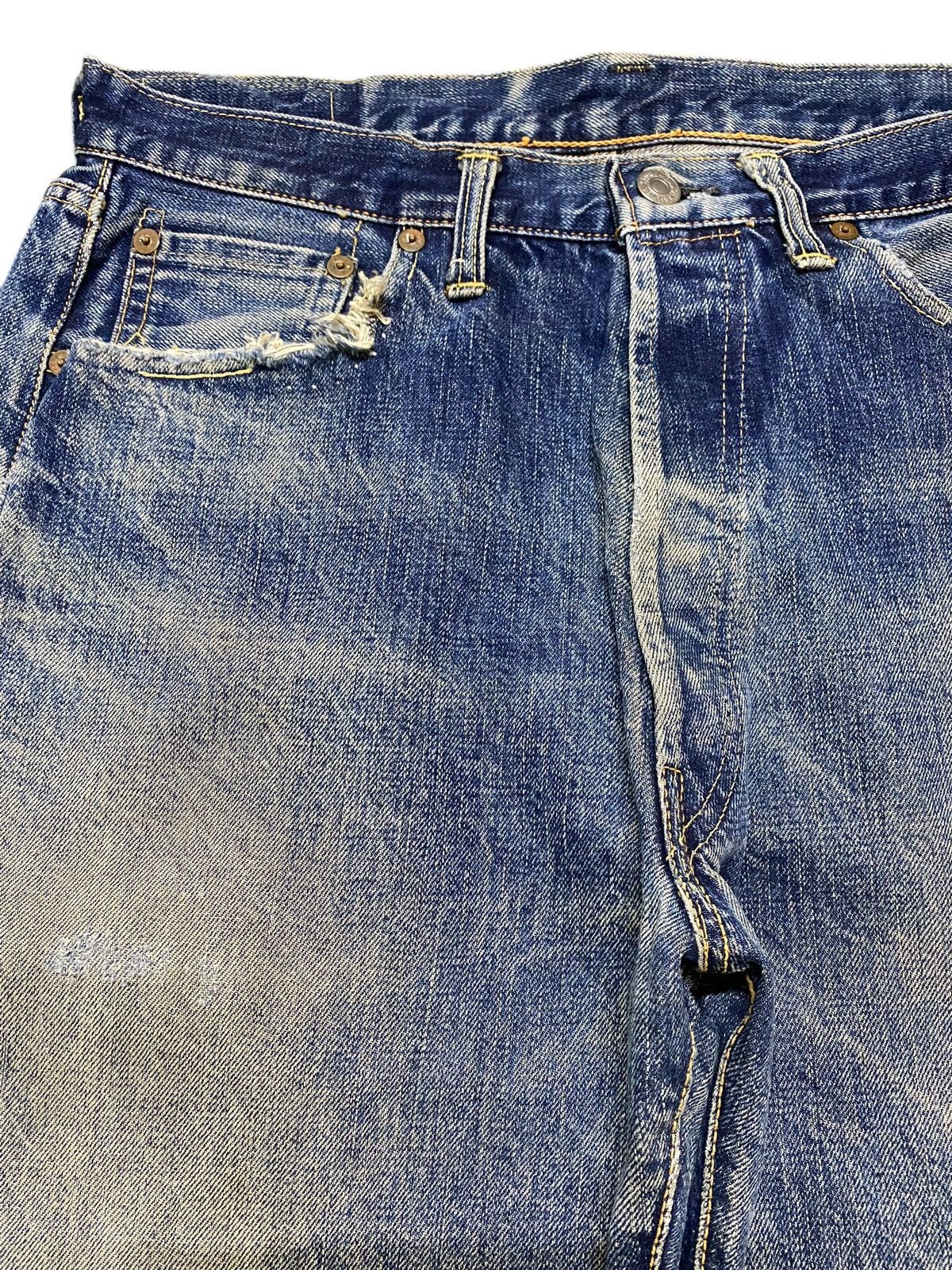 The Silver Stone Vintage Silver Stone Selvedge MudWash Distressed Short Jeans Size US 31 - 3 Thumbnail
