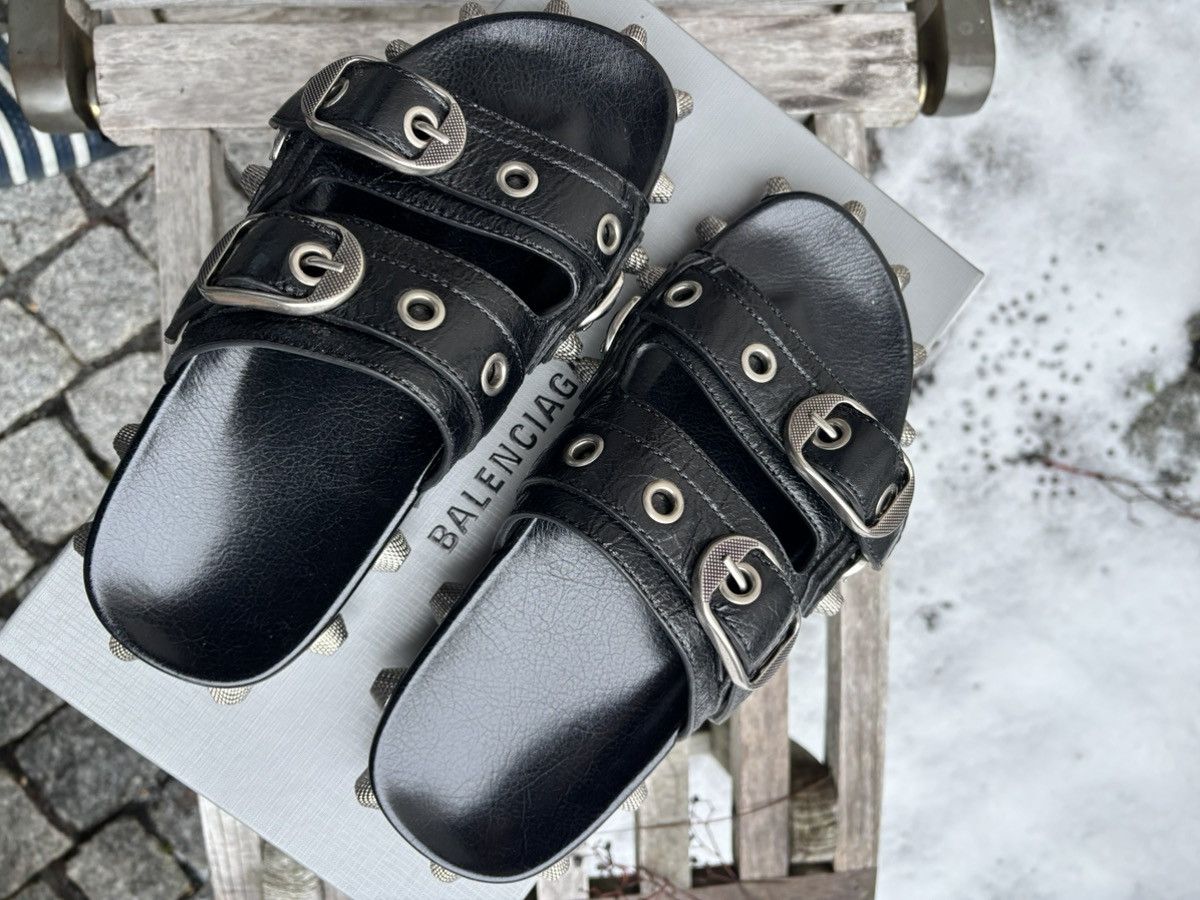 Balenciaga Balenciaga Cagole Sandal Leather Slide Size US 8 / IT 38 - 7 Thumbnail