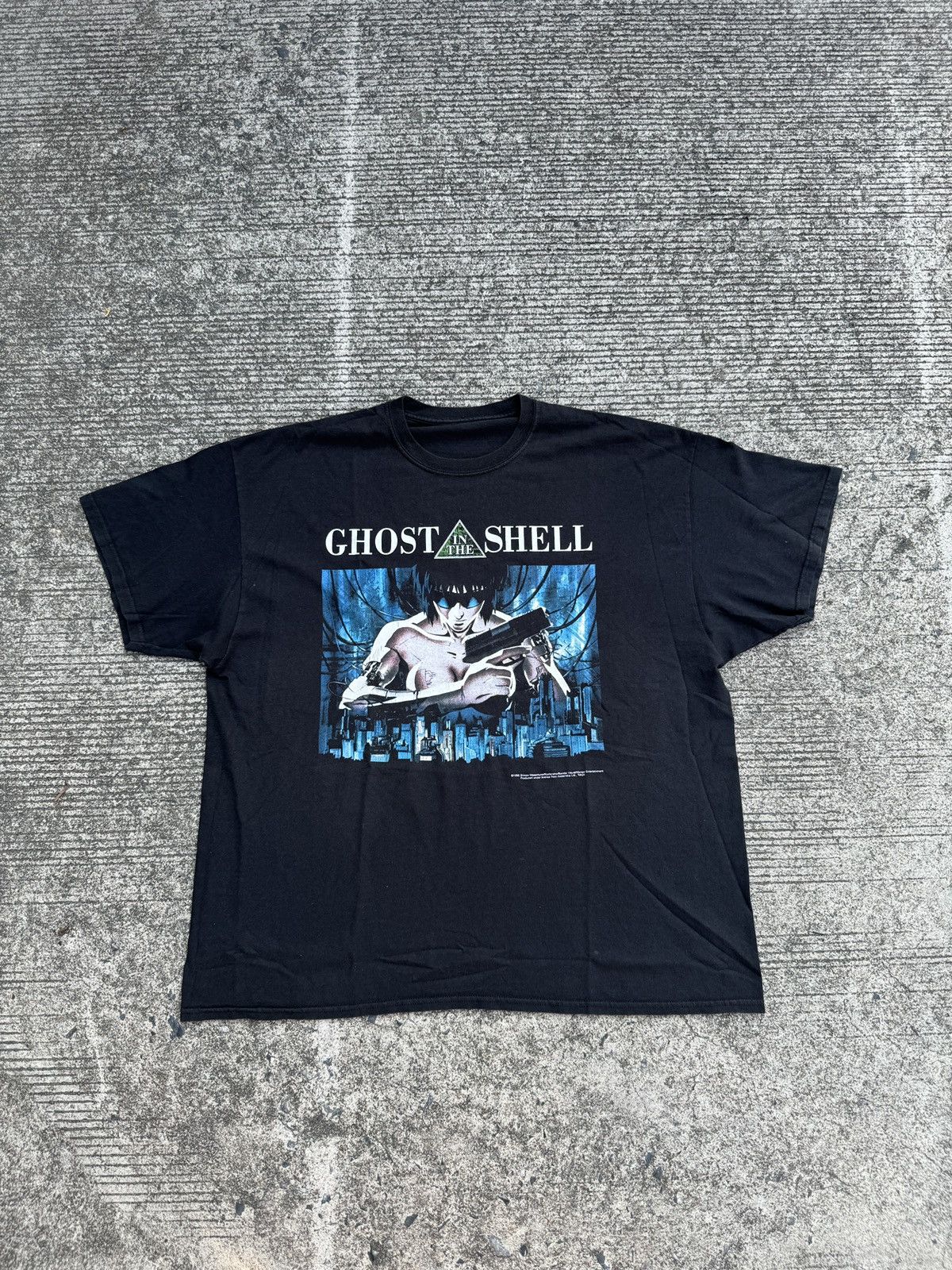 image of Anima x Vintage VTG 1995 Y2K Ghost In The Shell Anime Tee Cyberpunk in Black, Men's (Size XL)