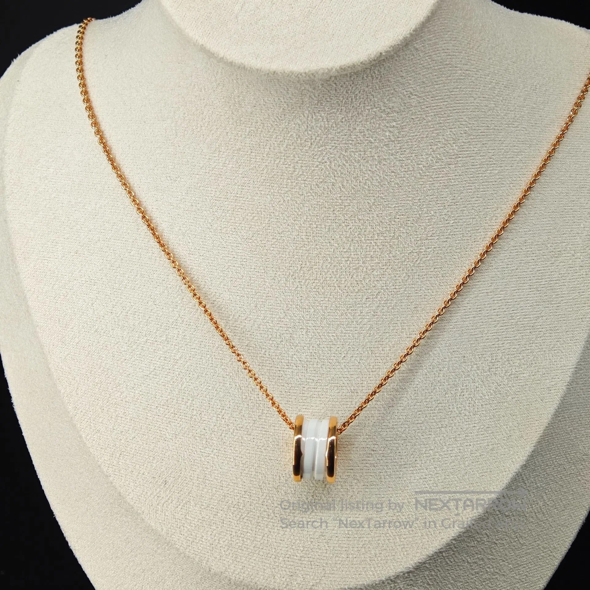 Bvlgari Bvlgari Rose Gold Ceramic Spring Necklace. Size ONE SIZE - 4 Thumbnail