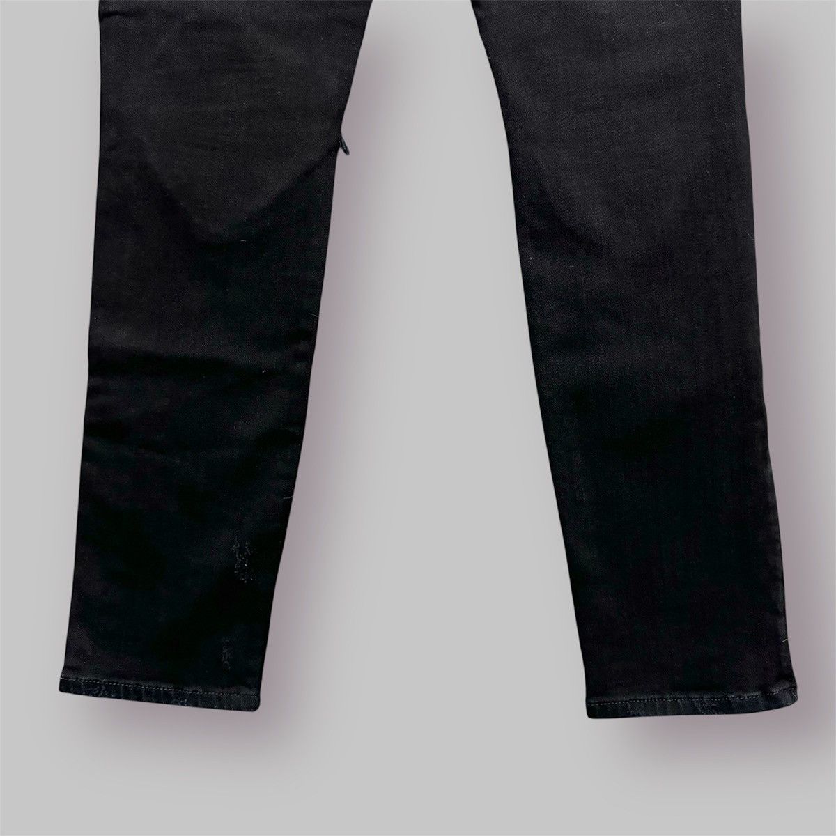 Amiri AMIRI Black MX1 Ripped Leather Patch Zipper Skinny Jeans Size 28" / US 6 / IT 42 - 7 Thumbnail