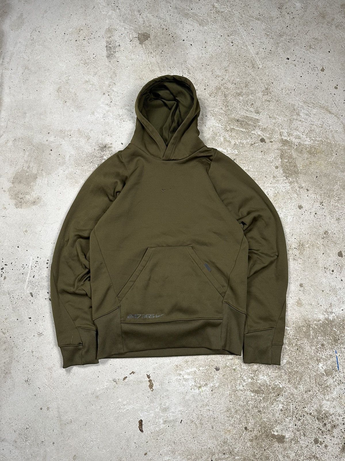 ‼️ Vintage y2k Nike Khaki Center Swoosh Hoodie Rare