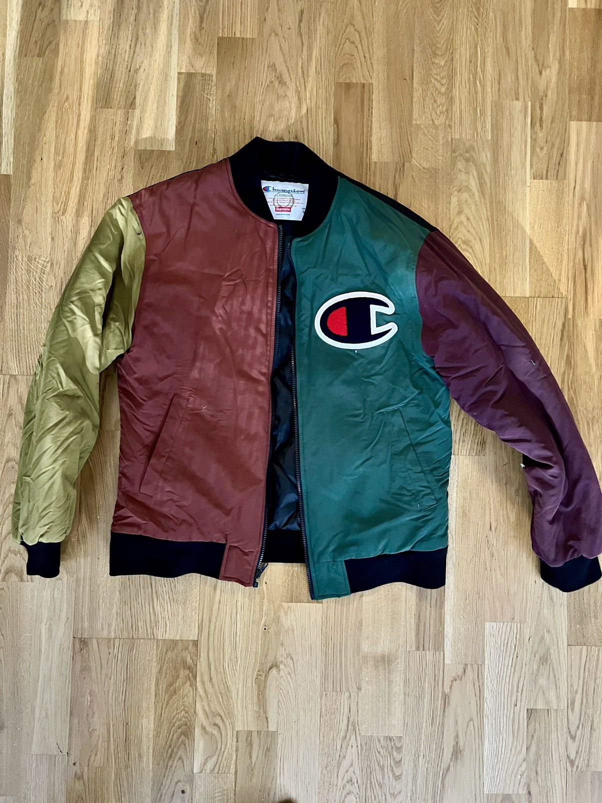 Supreme Supreme x Champion Color Blocked Bomber Jacket size medium