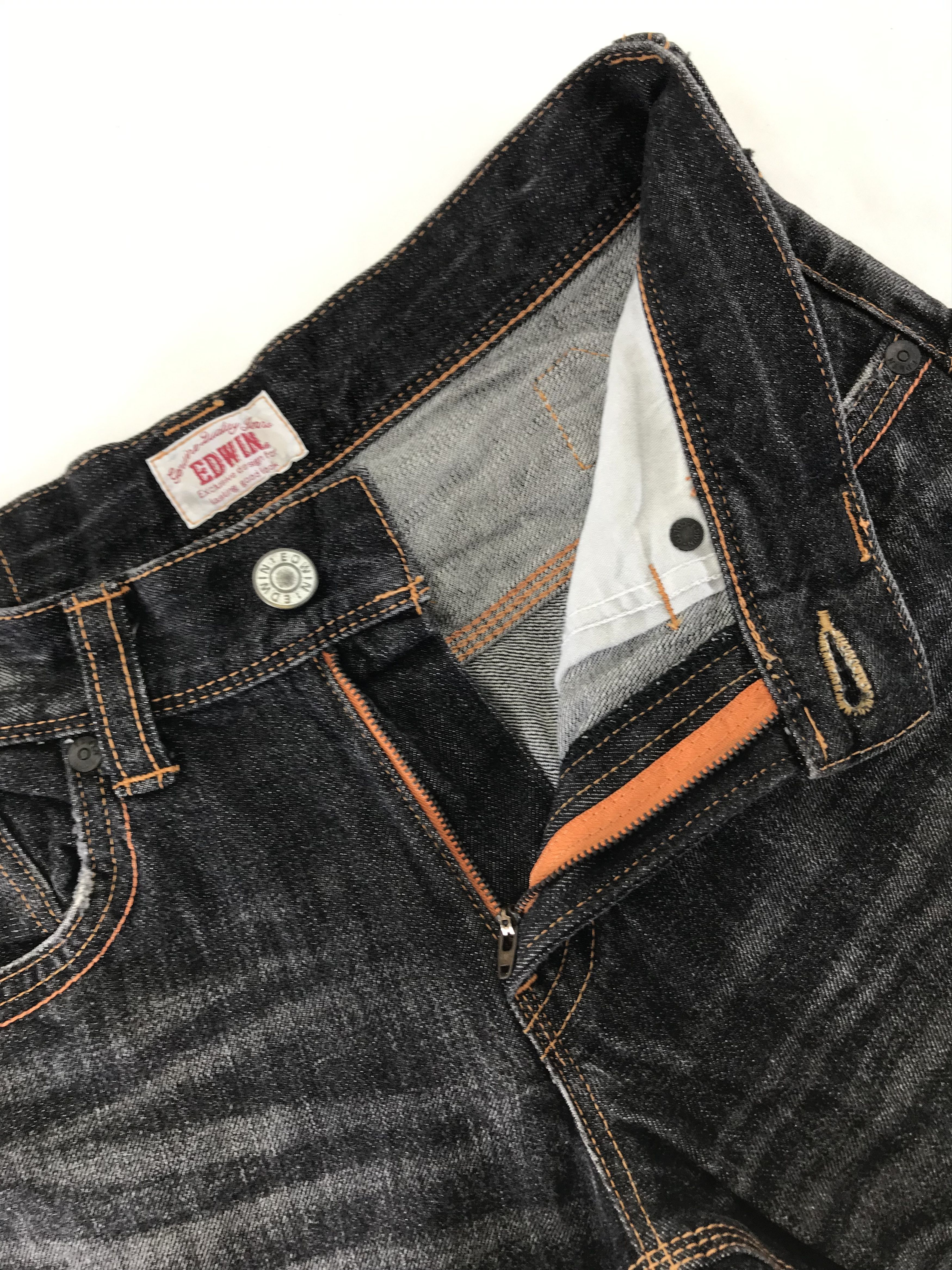 Edwin Vintage Edwin XV Buckle Back Faded Black Flare Jeans Size US 31 - 9 Thumbnail