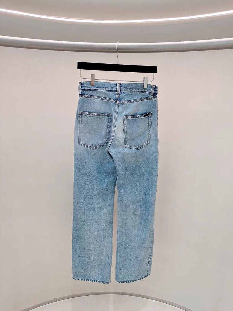 Saint Laurent Paris Saint Laurent Paris Light Denim Wide Leg Pants Size US 29 - 2 Thumbnail