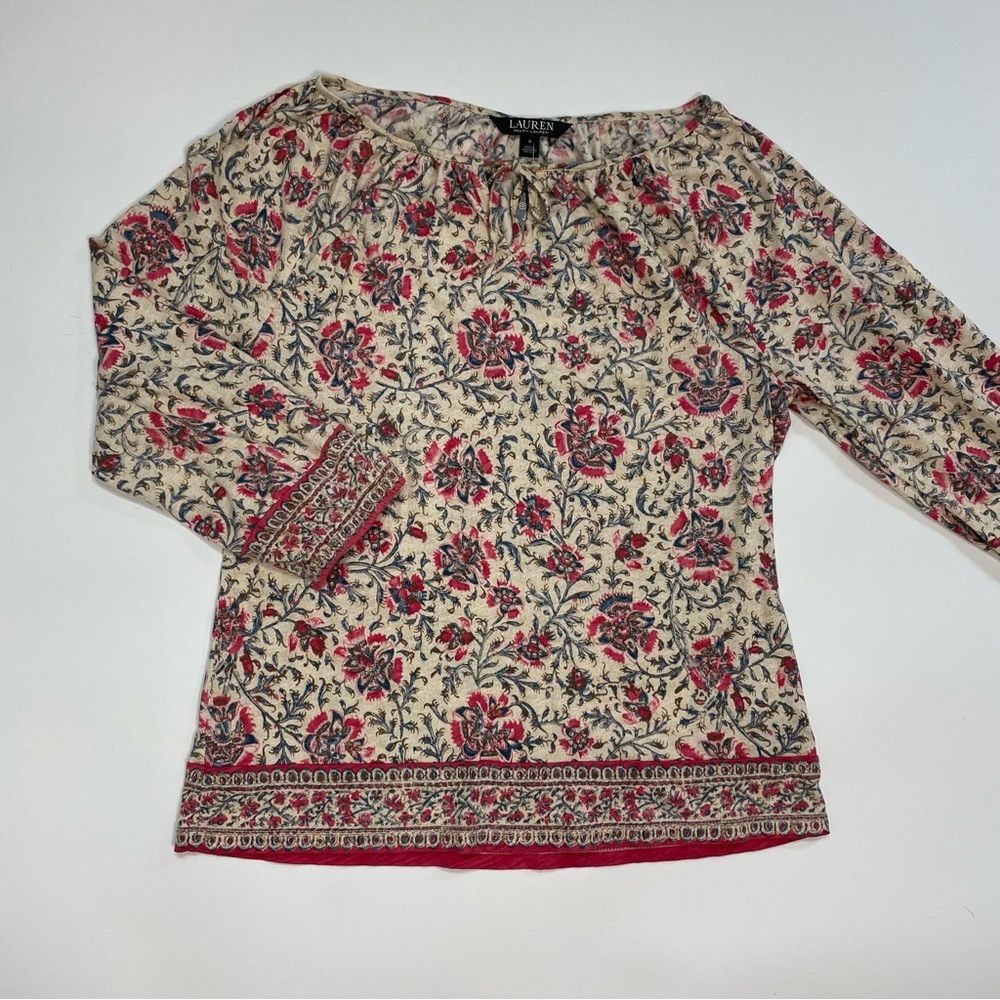 Ralph Lauren NWT New Ralph Lauren Floral Cotton 3/4 Length Sleeve Peasan Size S / US 4 / IT 40 - 5 Thumbnail