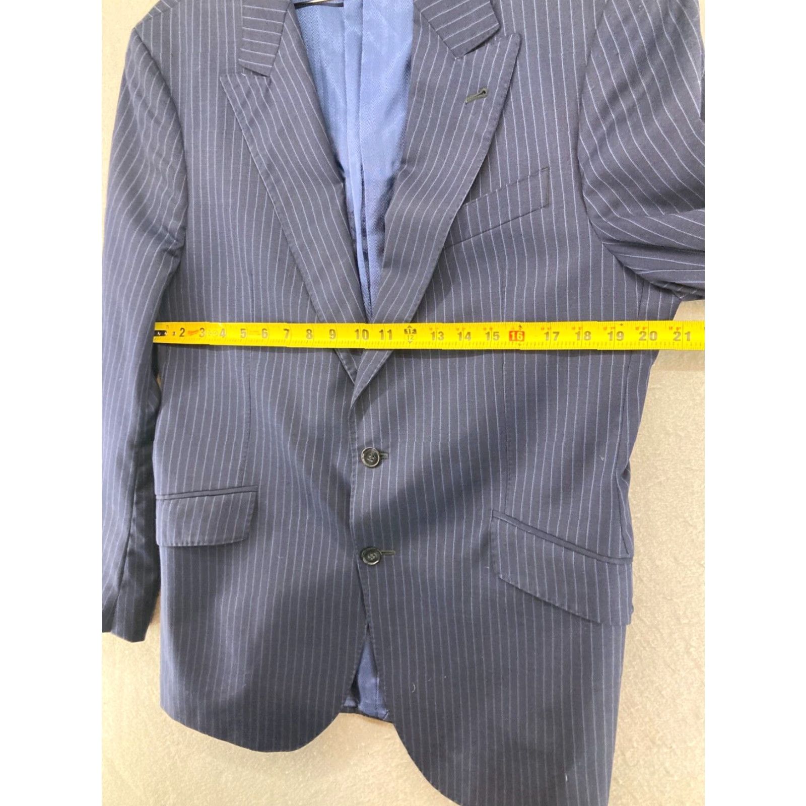 Joseph Abboud Joseph Abboud Mens Wool Suit Jacket Blue Pinstripe 42R Regular Single-Breasted Size 42R - 2 Thumbnail