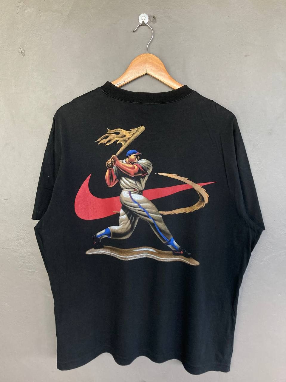 image of 90’S Nike Baseball Tee in Black, Men's (Size Large)