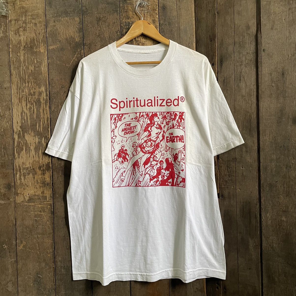 image of Band Tees x Rap Tees Vintage Spiritualized Band Tee Shirt in White, Men's (Size XL)