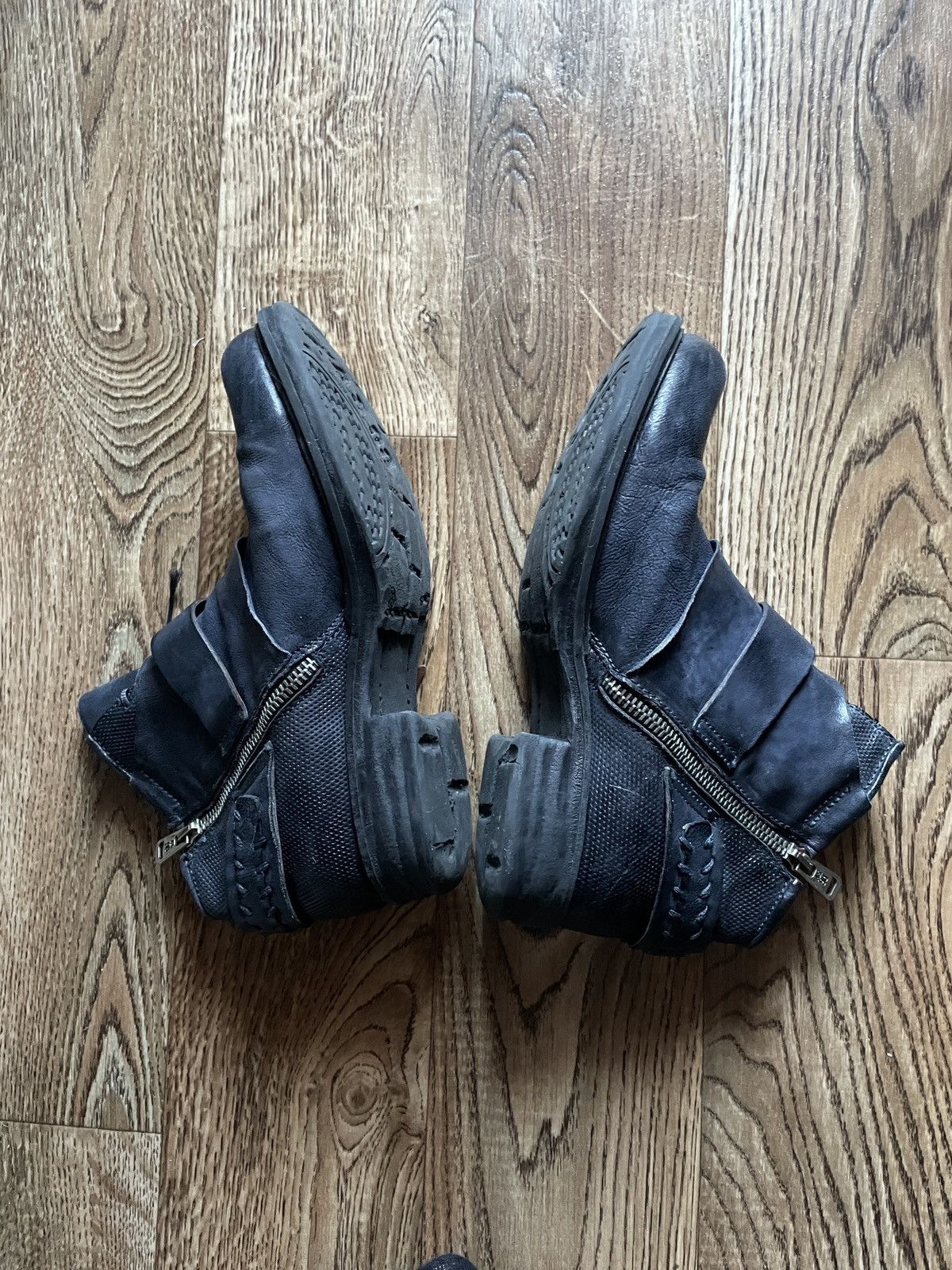 A.S.98 Blue Avant-Garde Leather Ankle Boots AS98 Style Size US 8 / IT 38 - 5 Thumbnail