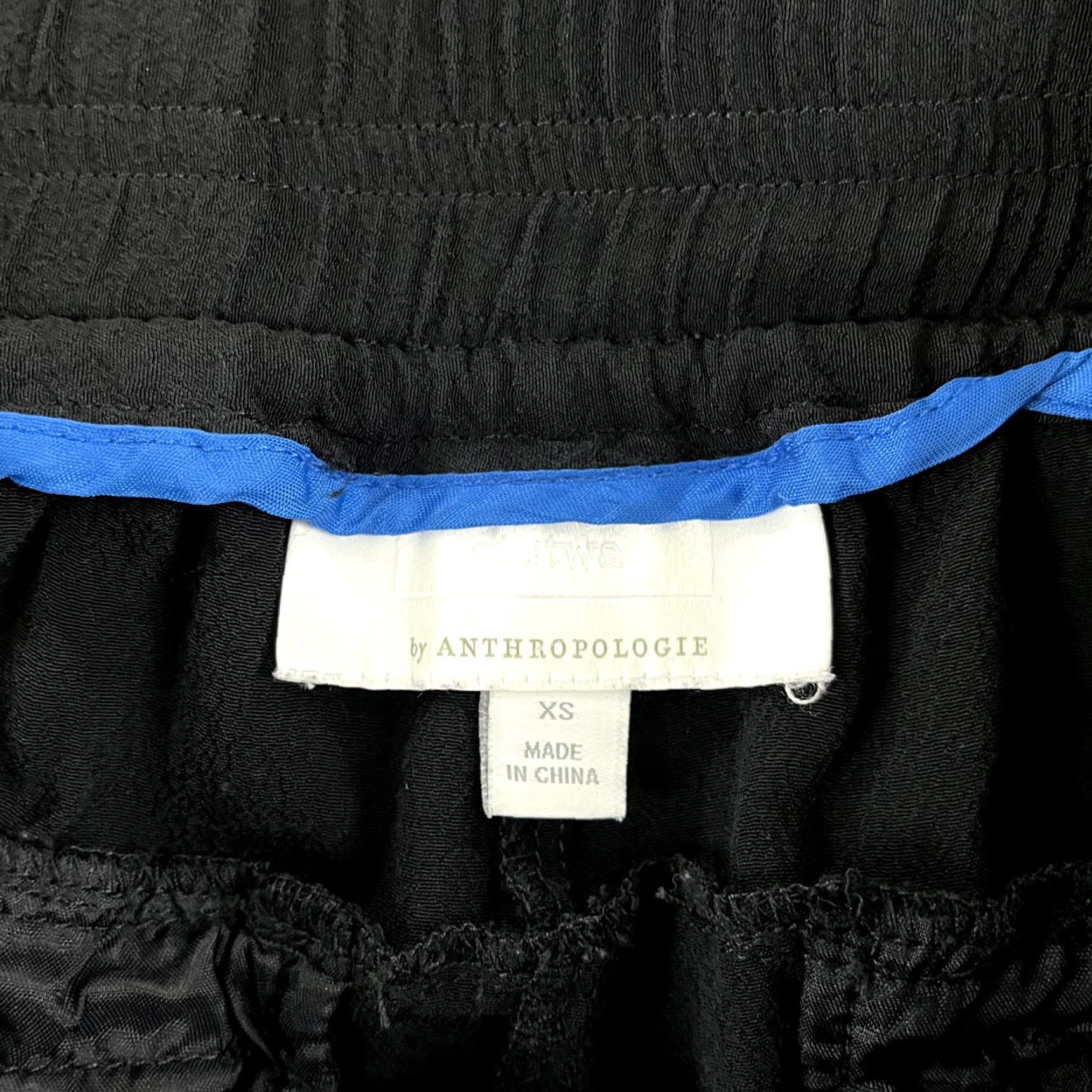 Anthropologie ANTHROPOLOGIE Pants Womens XS Black Crop Tapered Joggers Hippie Ruffled Size 26" / US 2 / IT 38 - 2 Thumbnail