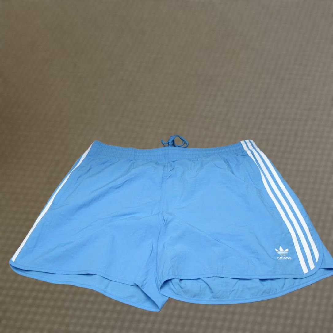 Adidas Adidas Shorts Mens 2XL Blue Drawstring Light Adicolor Sprinter Nylon Athletic Shorts Men 2XL Blue Striped 90s Style Size US 39 - 1 Thumbnail