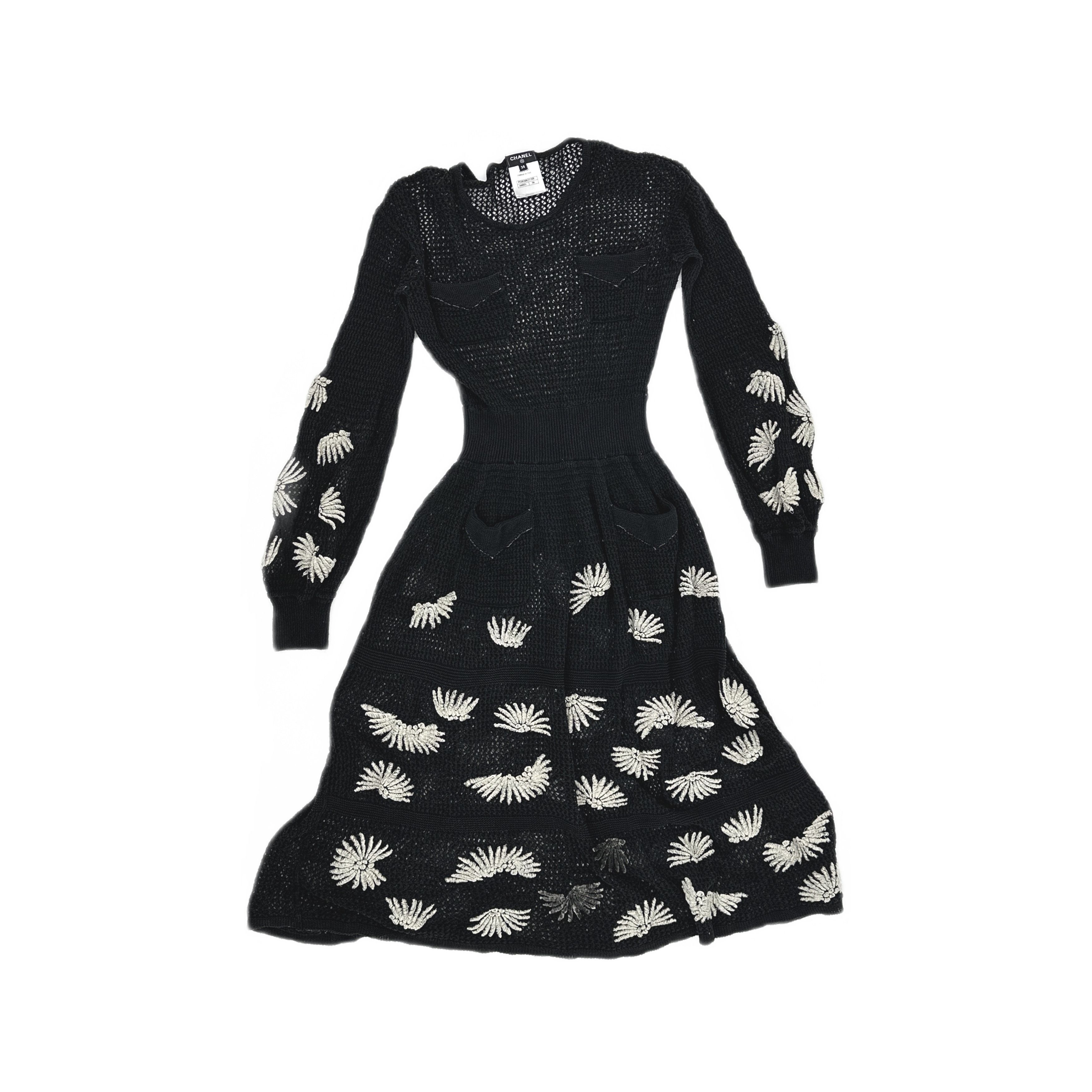 Chanel Chanel Embroidered Openwork Knit Midi Dress Size 38 Size S / US 4 / IT 40 - 1 Thumbnail