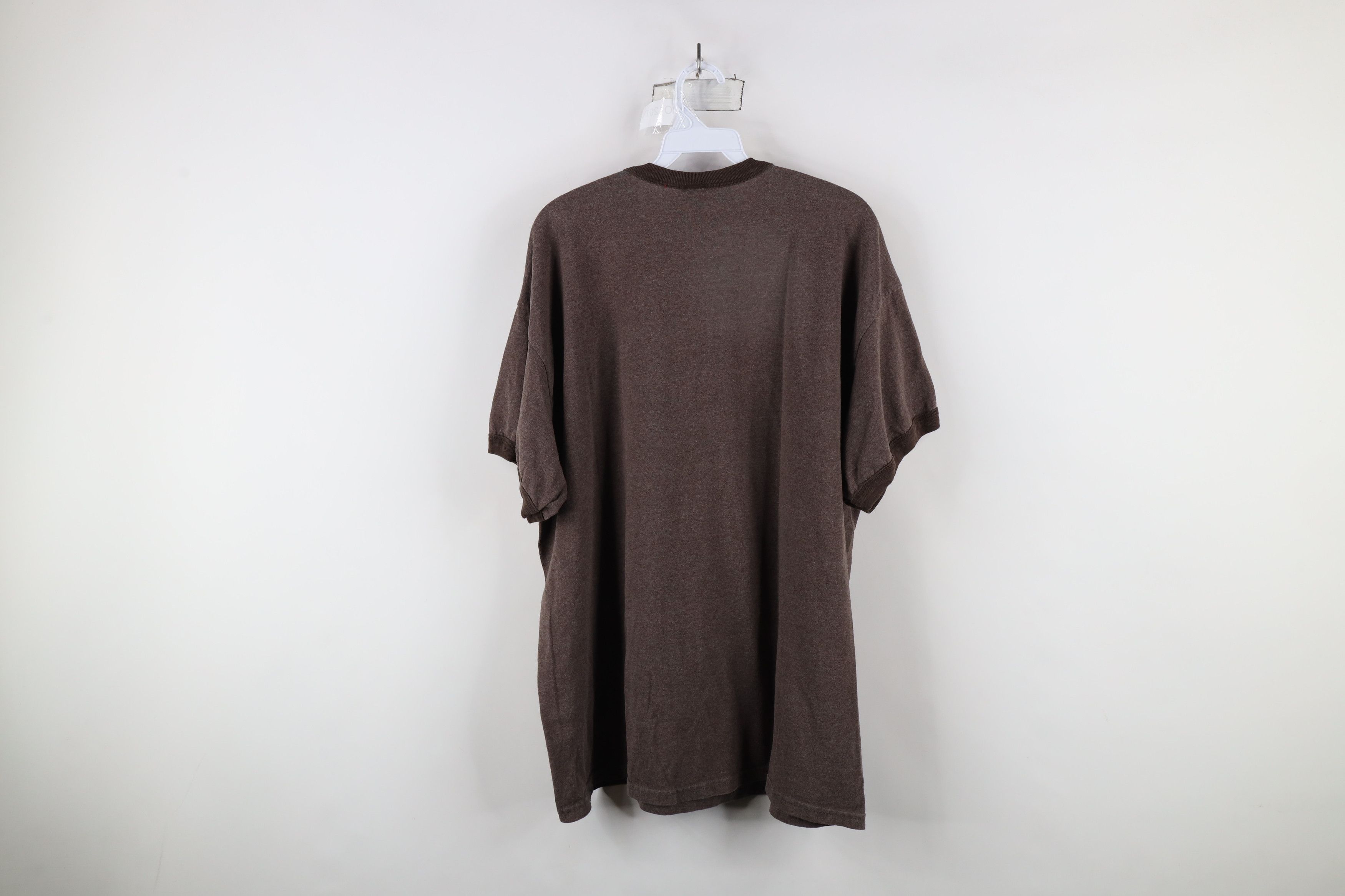 Vintage Vintage 90s Y2K Little Caesars Pizza Ringer T-Shirt Brown Size US XL / EU 56 / 4 - 10 Thumbnail