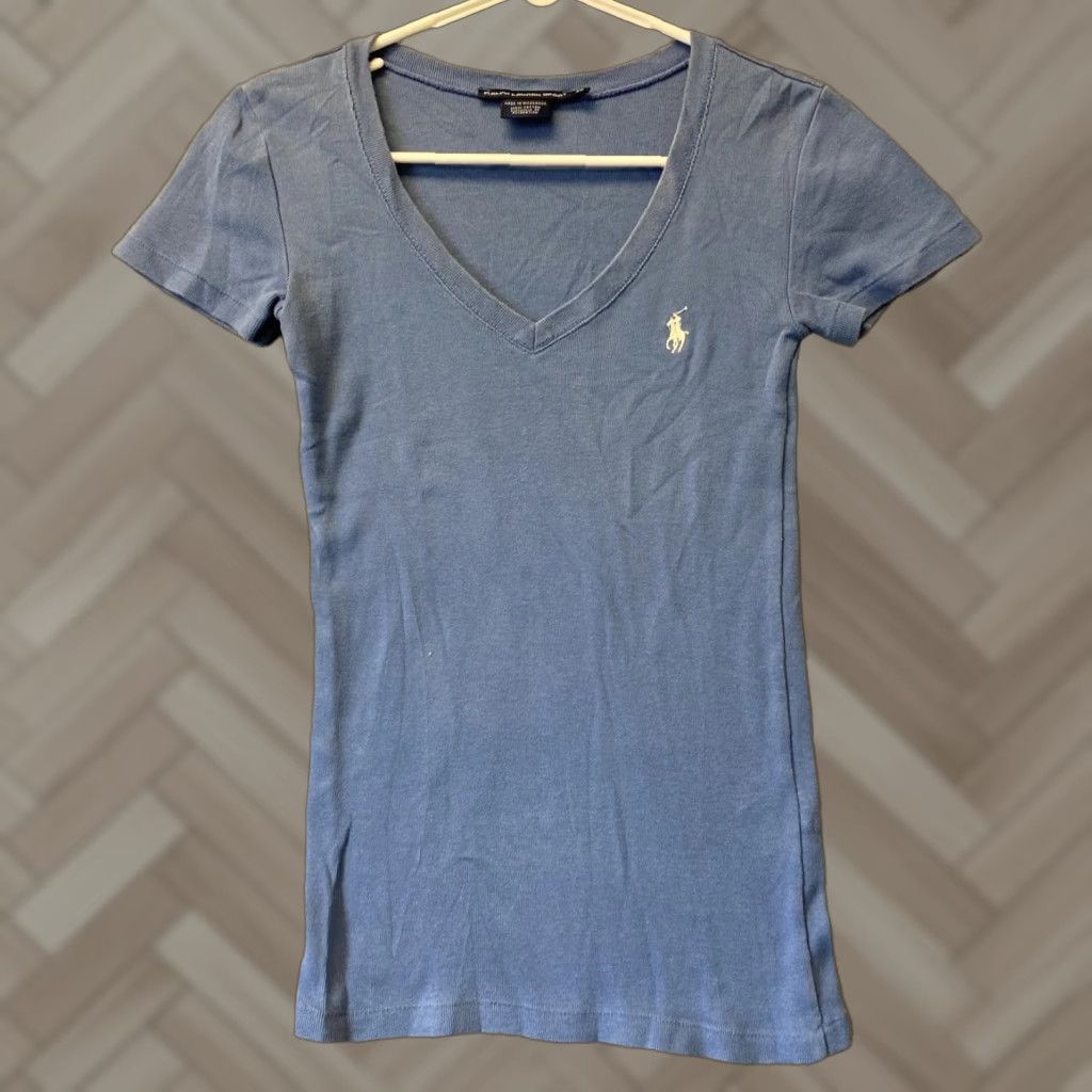 Ralph Lauren VINTAGE Ralph Lauren Women Shirt T-Shirt XS Blue 36-63 Womens XS Blue Size XS / US 0-2 / IT 36-38 - 1 Thumbnail