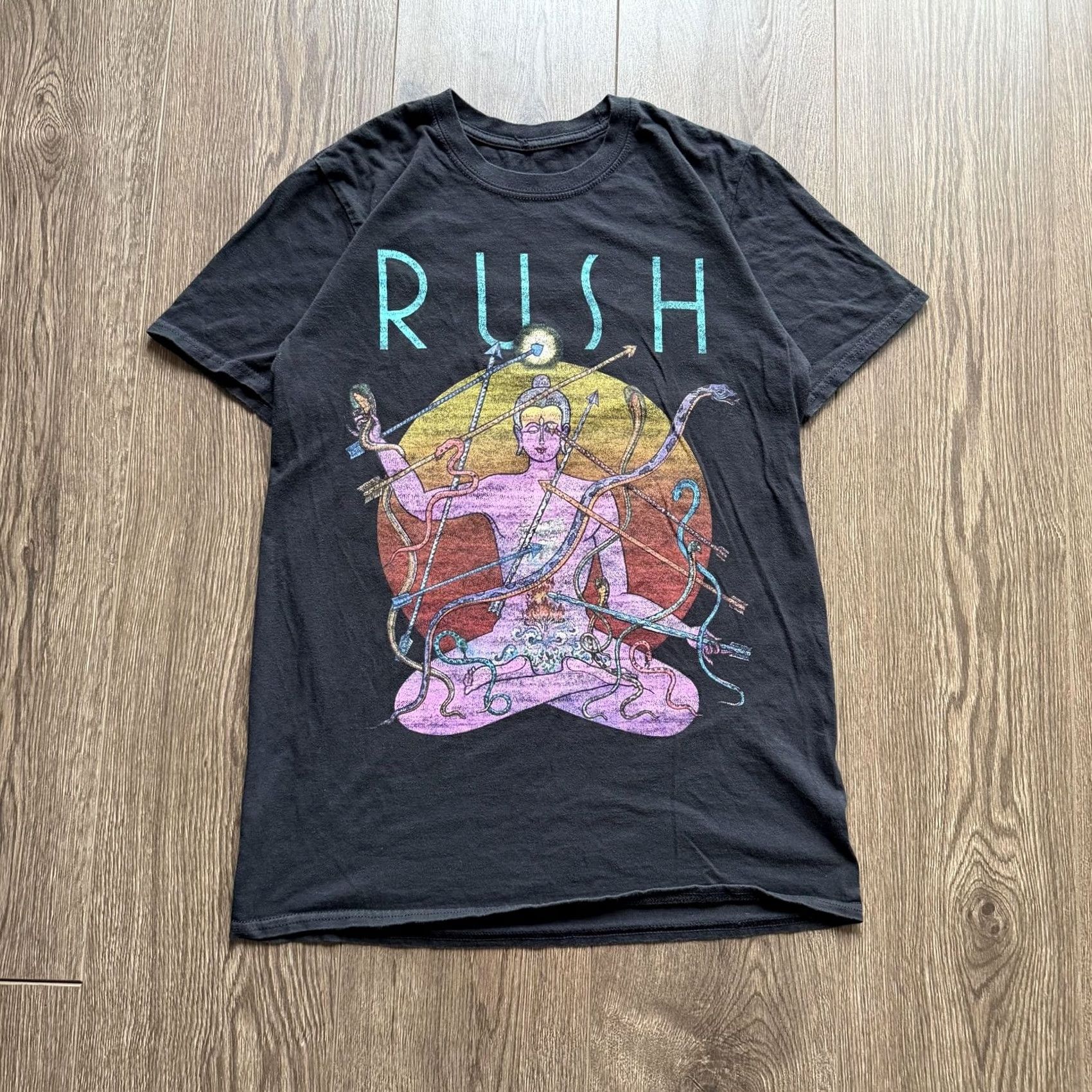 Arrow Y2K Band Tee Rush Shirt Mens Medium Black Snakes & Arrows Tour Graphic Rock Top Size US M / EU 48-50 / 2 - 3 Thumbnail