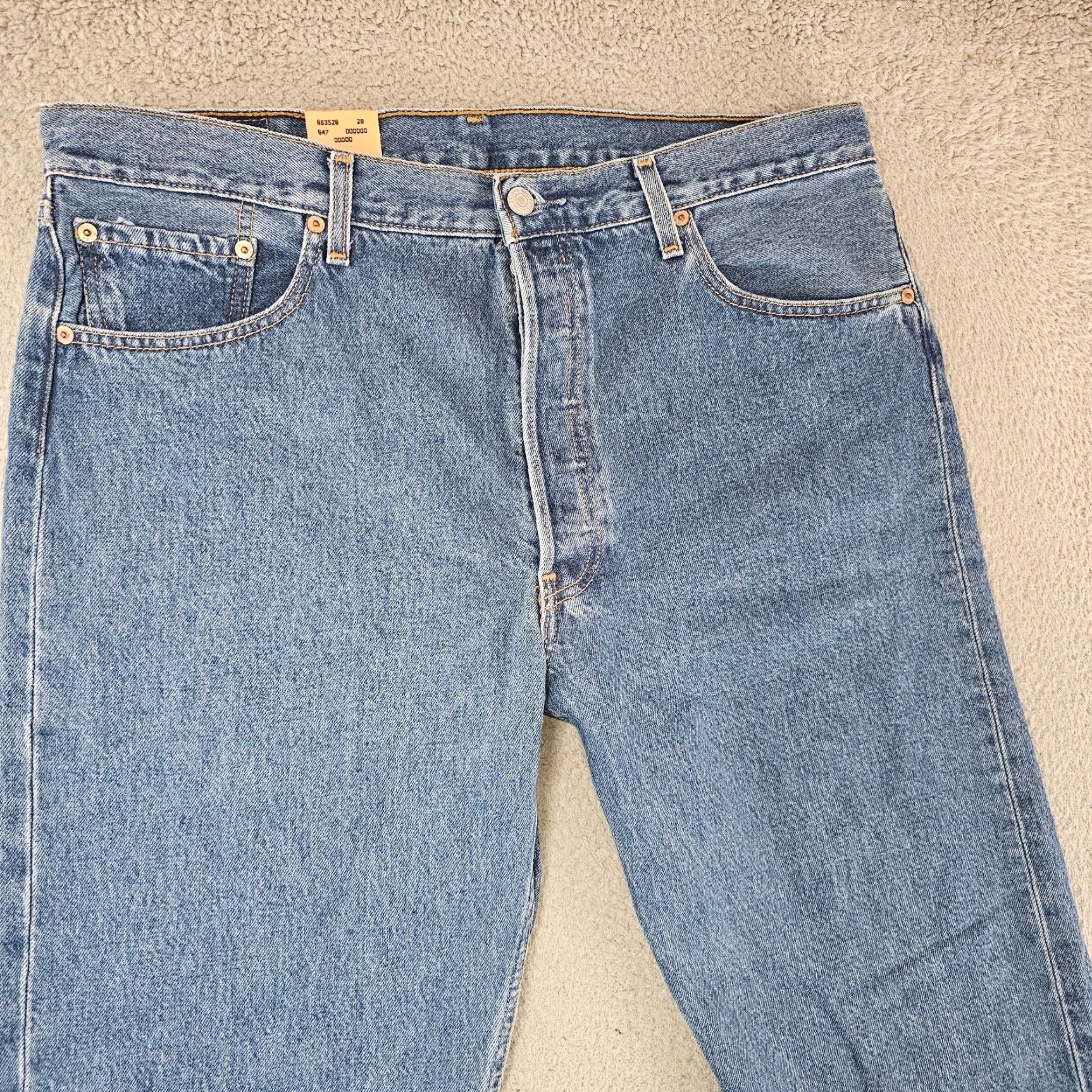 Levi's VINTAGE Levi's 501 Jeans Mens 38x30 Blue Made In Mexico NWT Deadstock Regular Fit 5-Pocket Denim Cotton Classic Straight USA Size US 38 / EU 54 - 3 Thumbnail