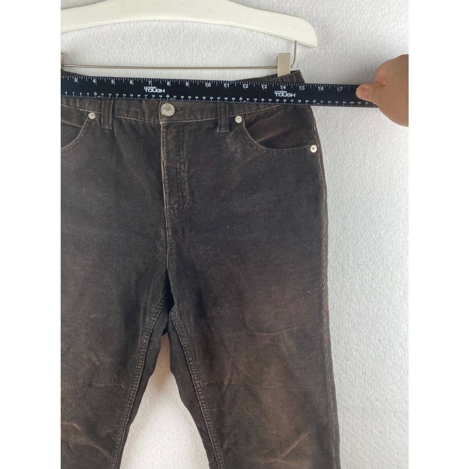 Lands' End Lands' End Corduroy Pants Womens 4P Boot Cut Cotton Brown Night/Solid Modern Straight Leg Casual Womens Size 27" / US 4 / IT 40 - 3 Thumbnail
